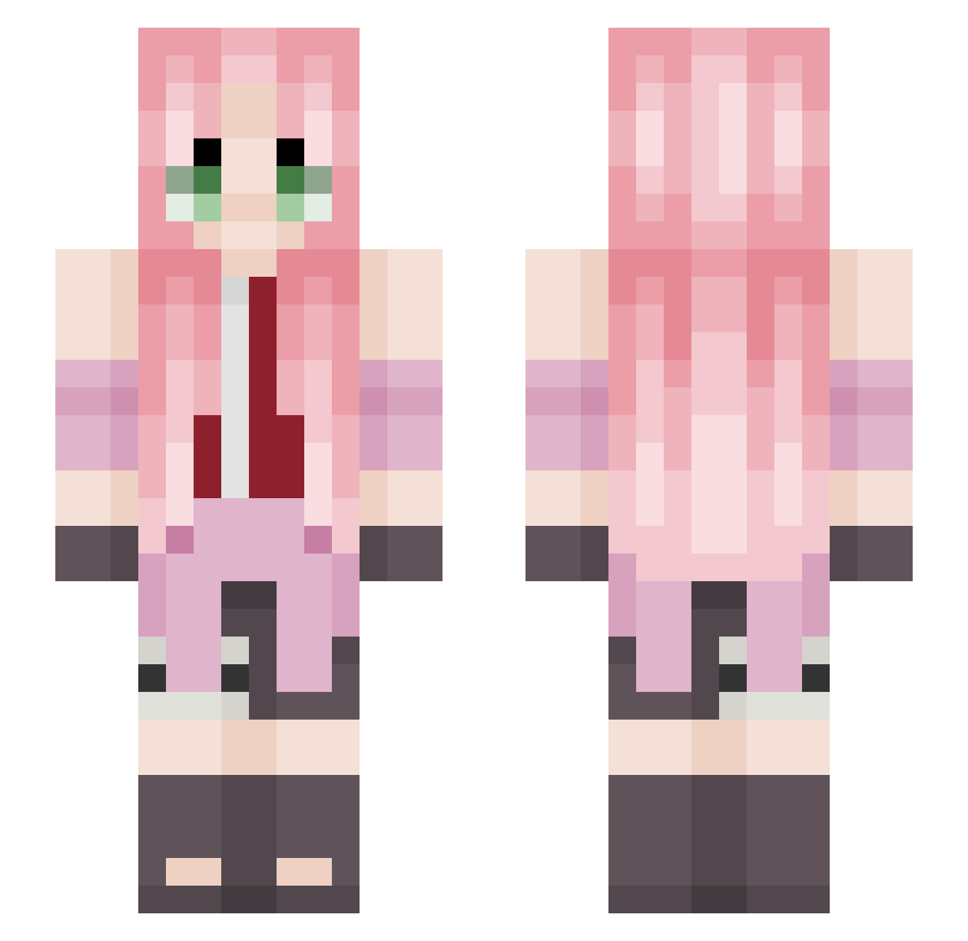 Zuzqqua Minecraft skin, front and back view