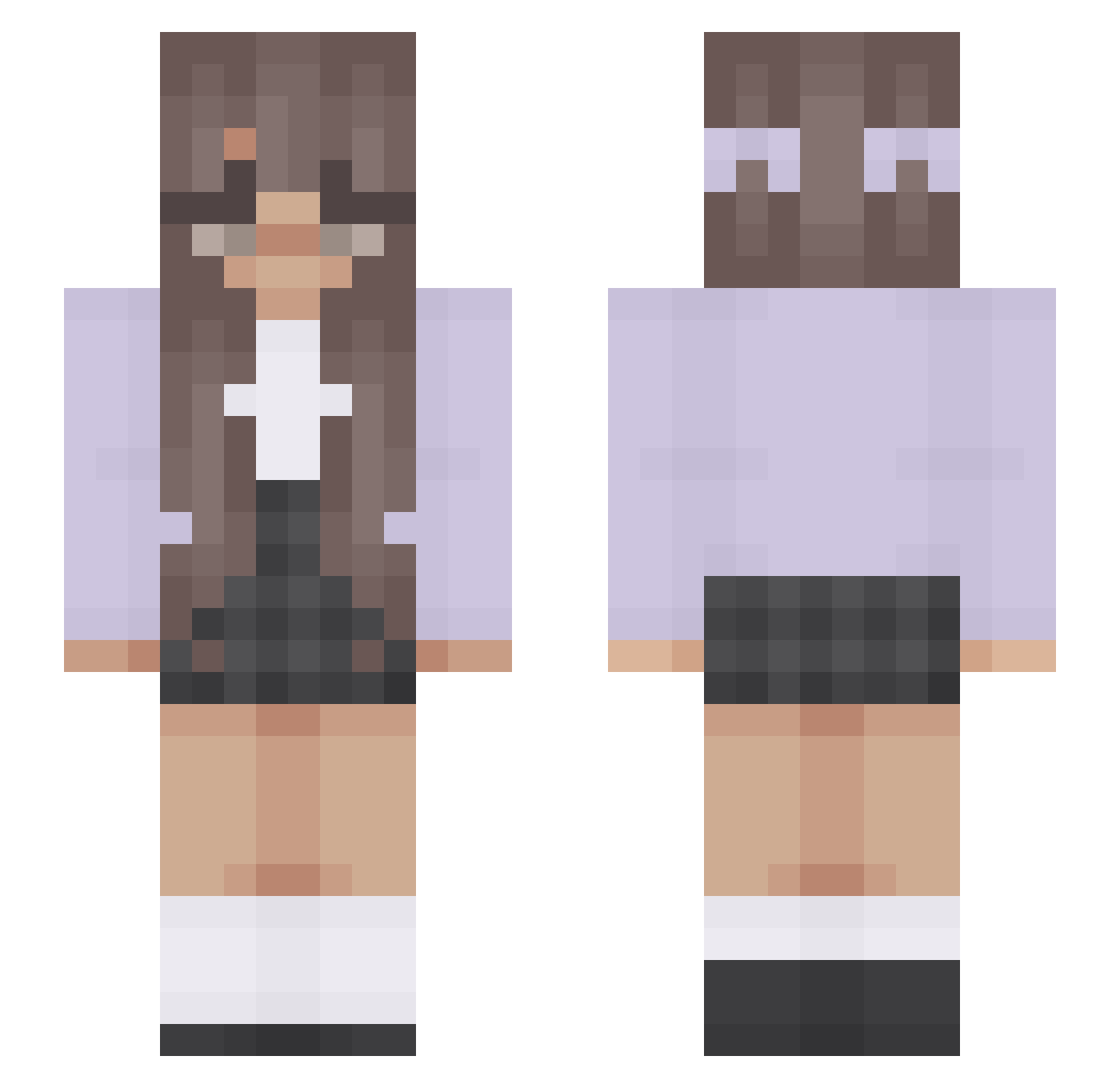 Ara8987 Minecraft skin, front and back view