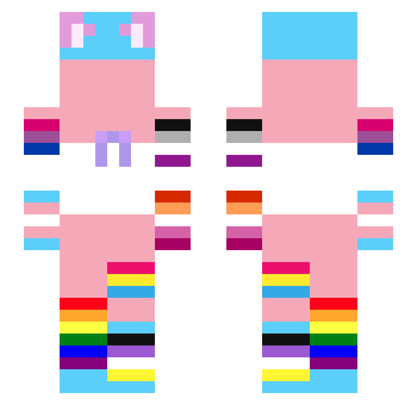 LGBTQ_Activist Minecraft skin, front and back view