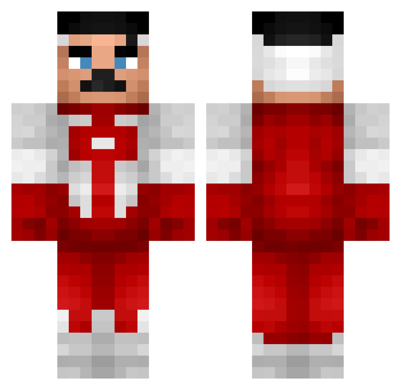 Sjefenxd Minecraft skin, front and back view