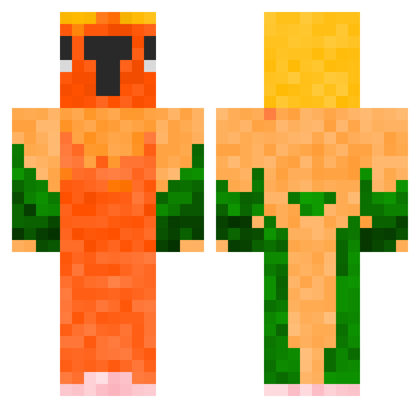 Hematyt Minecraft skin, front and back view
