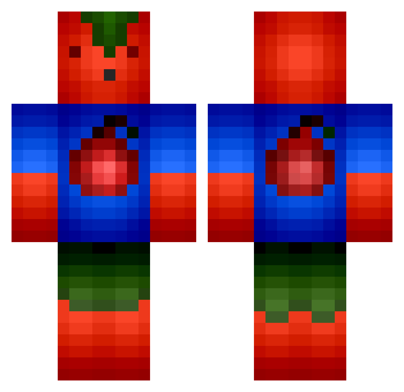 Lanu4 Minecraft skin, front and back view