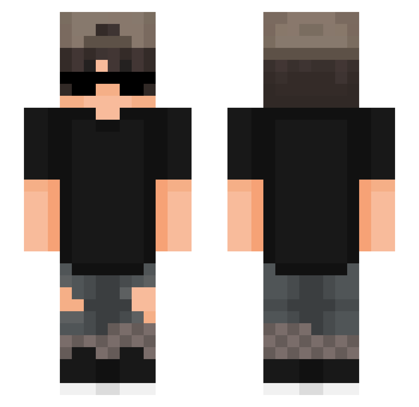 Itzz_K4cperu Minecraft skin, front and back view