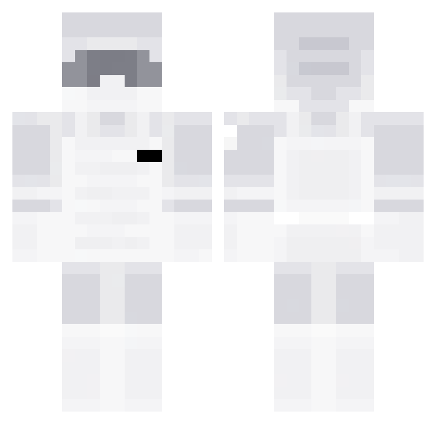 V_isual Minecraft skin, front and back view