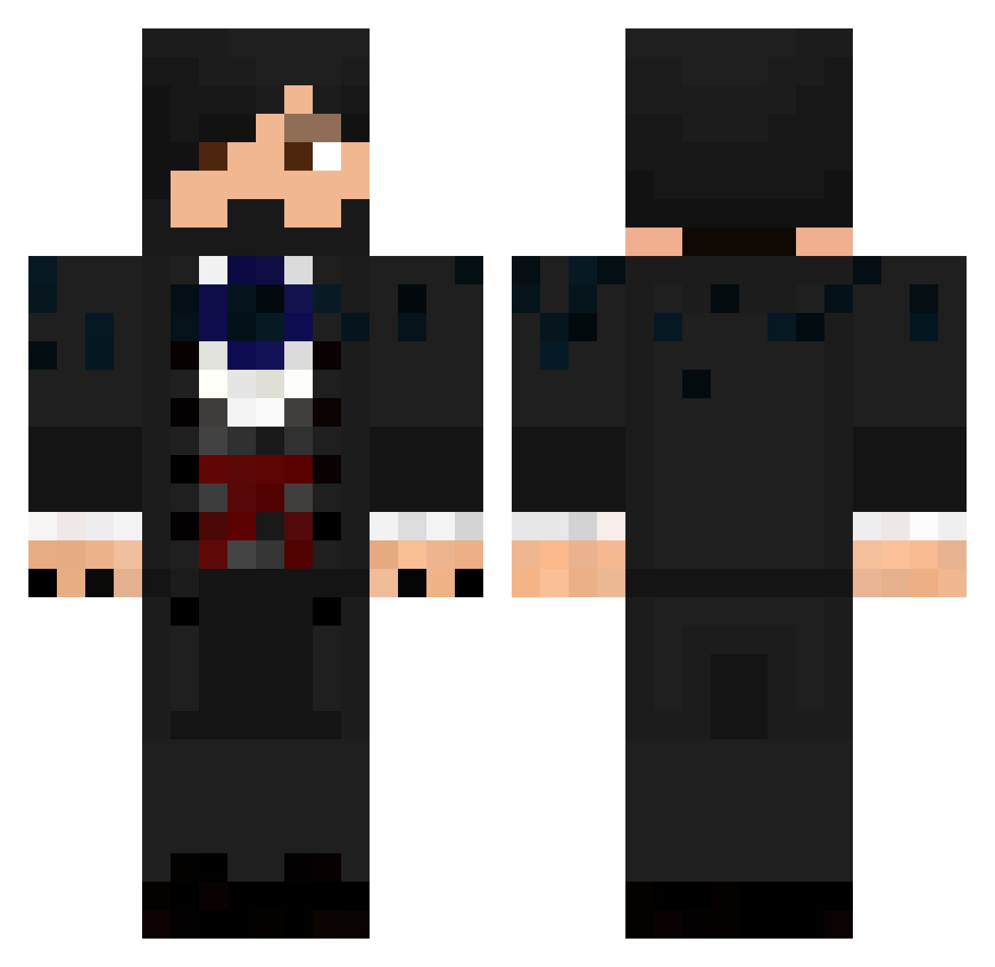 Dr11m0 Minecraft skin, front and back view