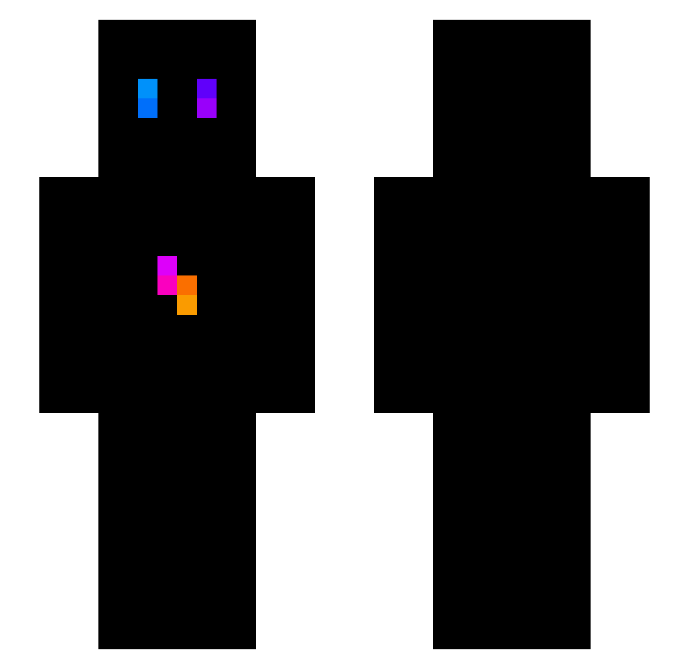 PetitBouch0n Minecraft skin, front and back view