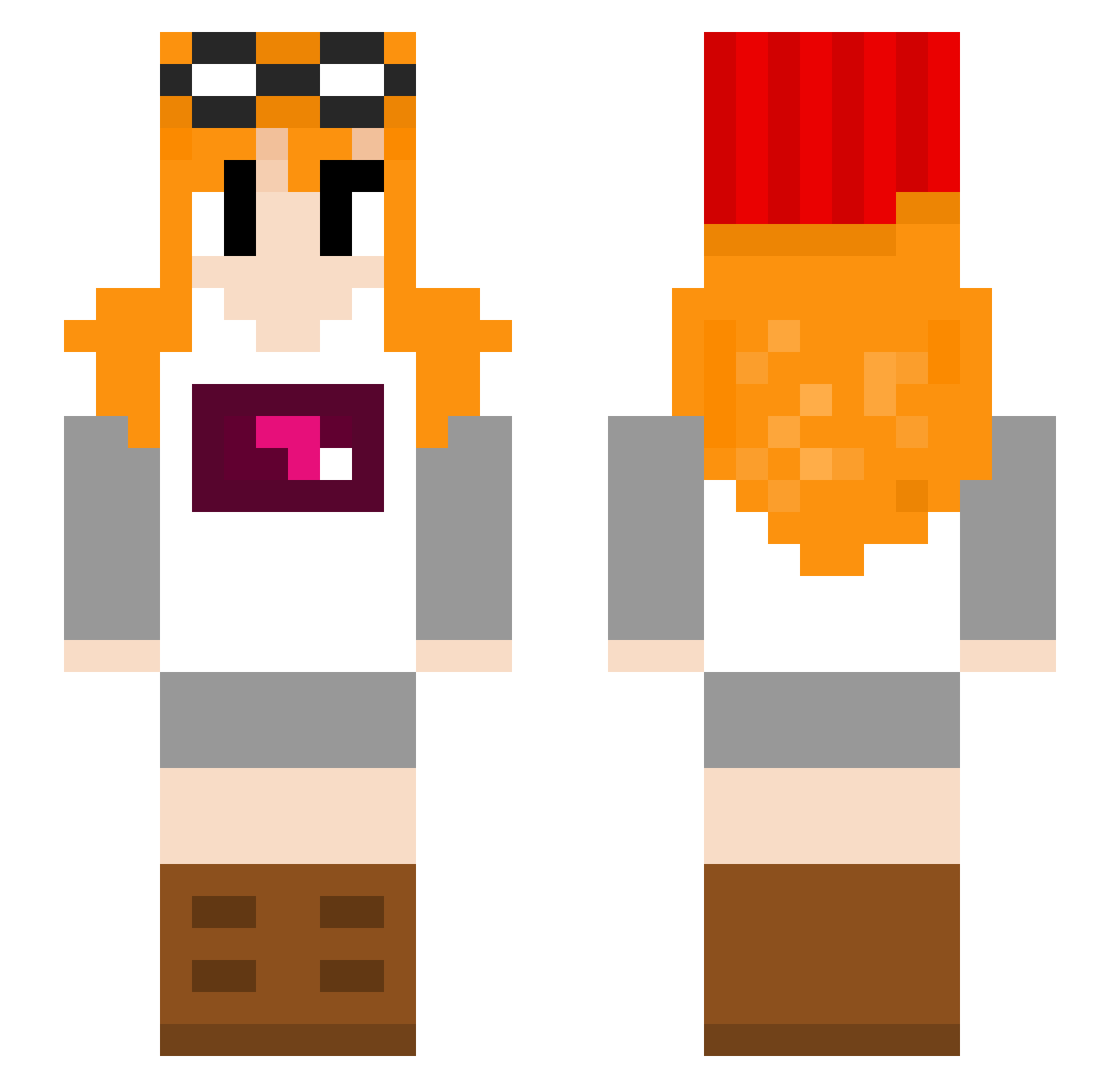 Machinewar2511 Minecraft skin, front and back view