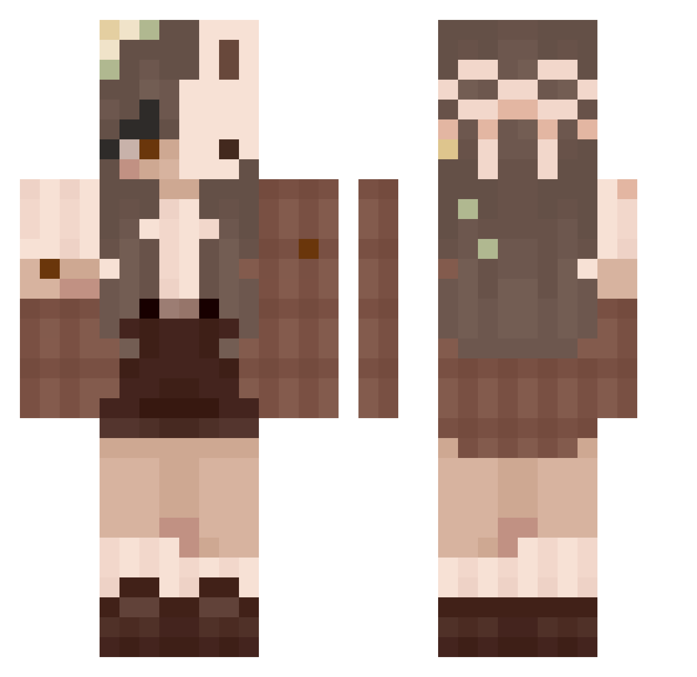 meilala Minecraft skin, front and back view
