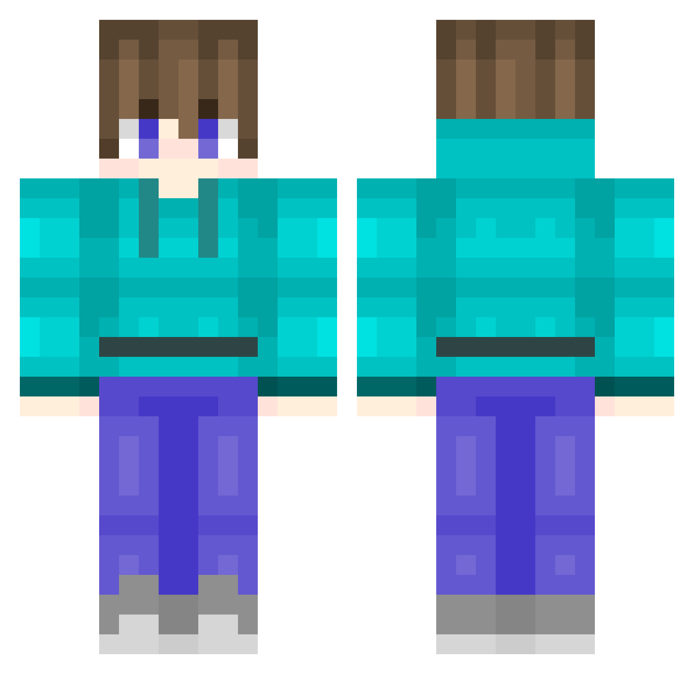MarkLPZ Minecraft skin, front and back view