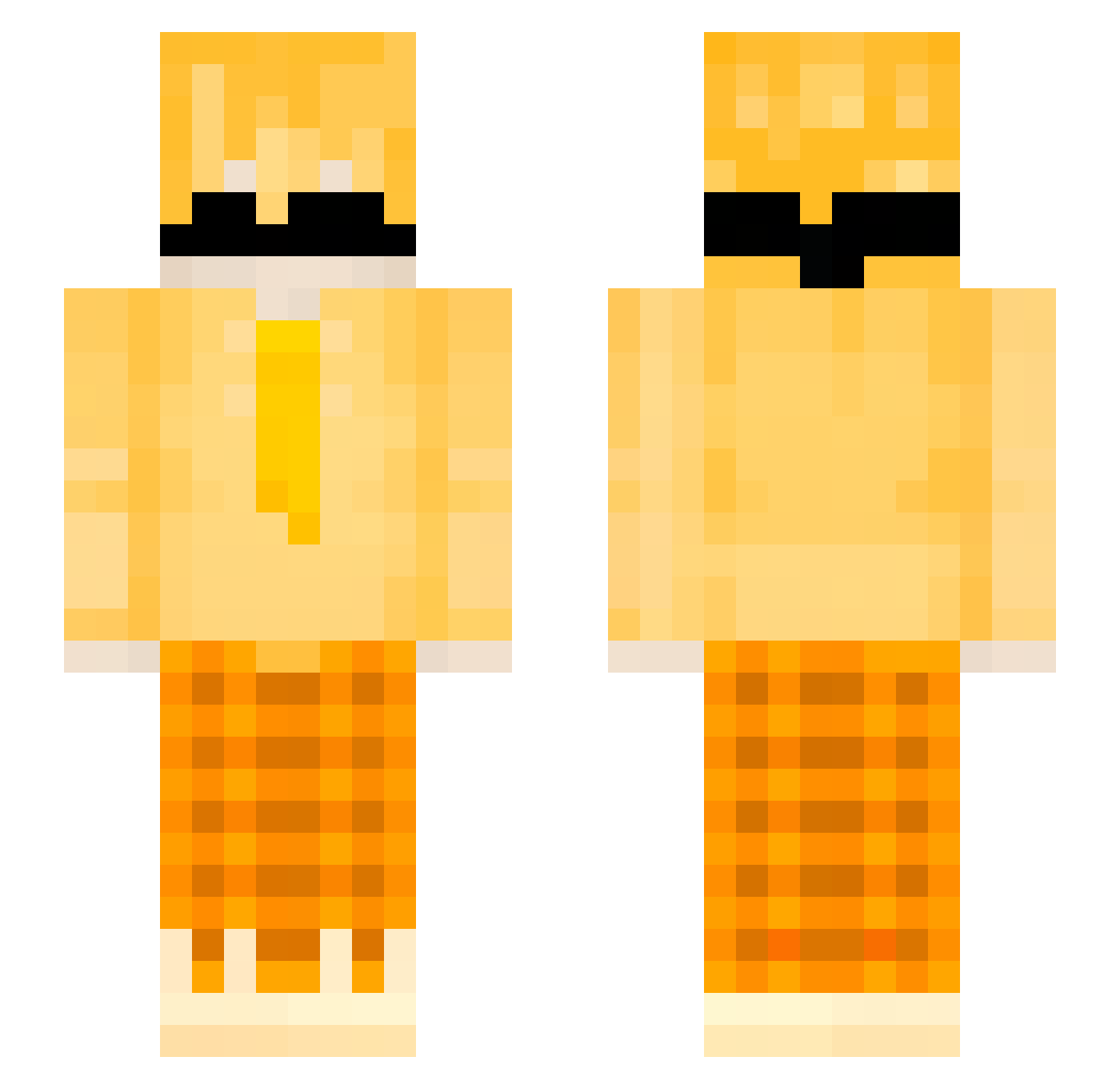 Formidibomb Minecraft skin, front and back view