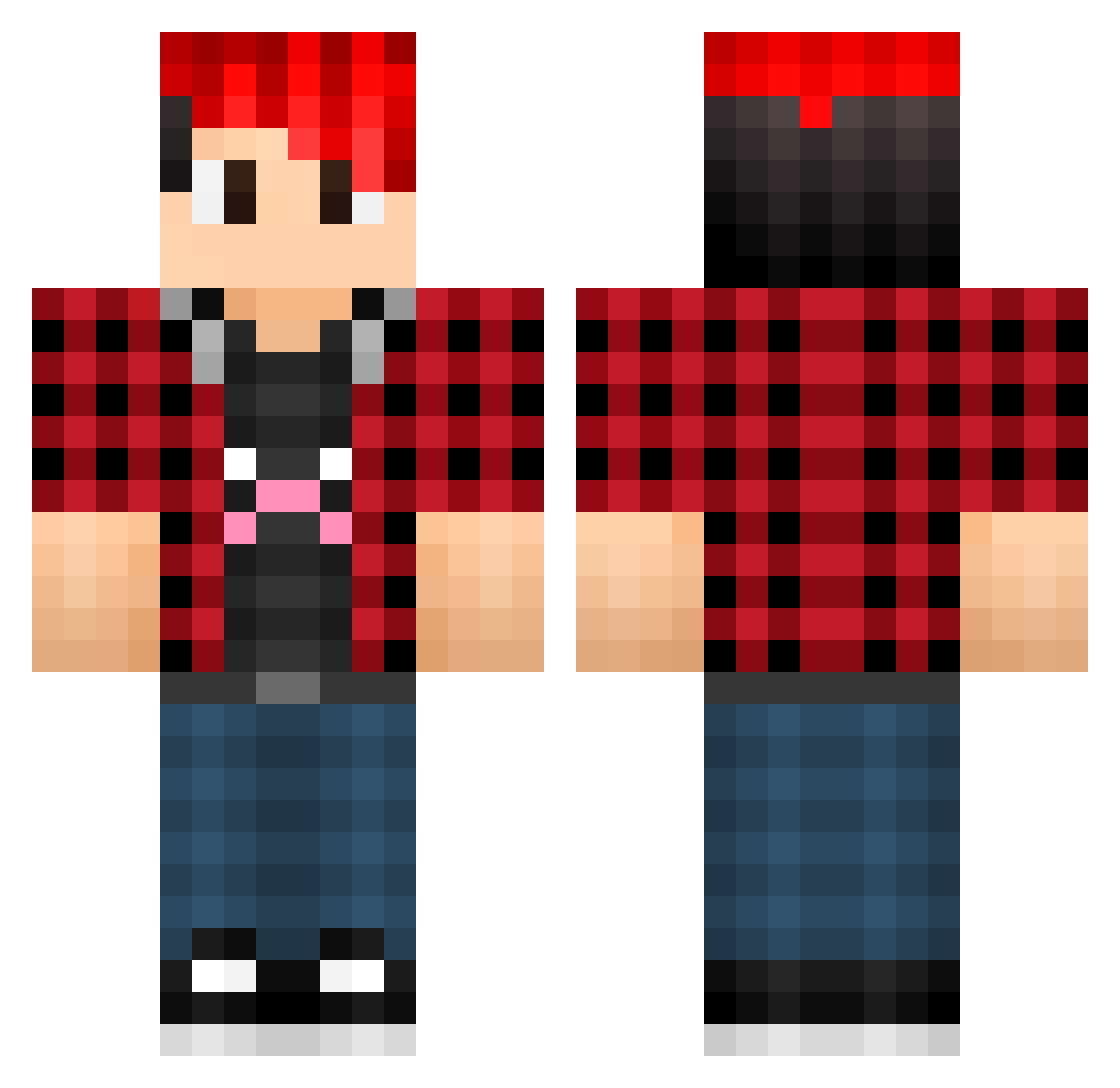 HeyItsSmith Minecraft skin, front and back view