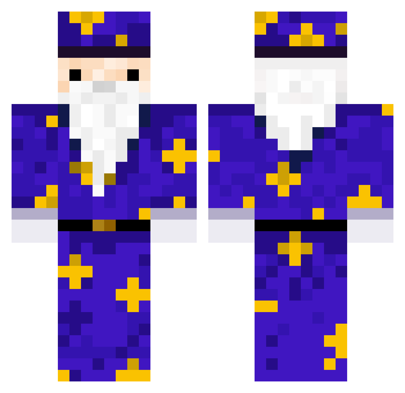 Iamthecarrotyes Minecraft skin, front and back view