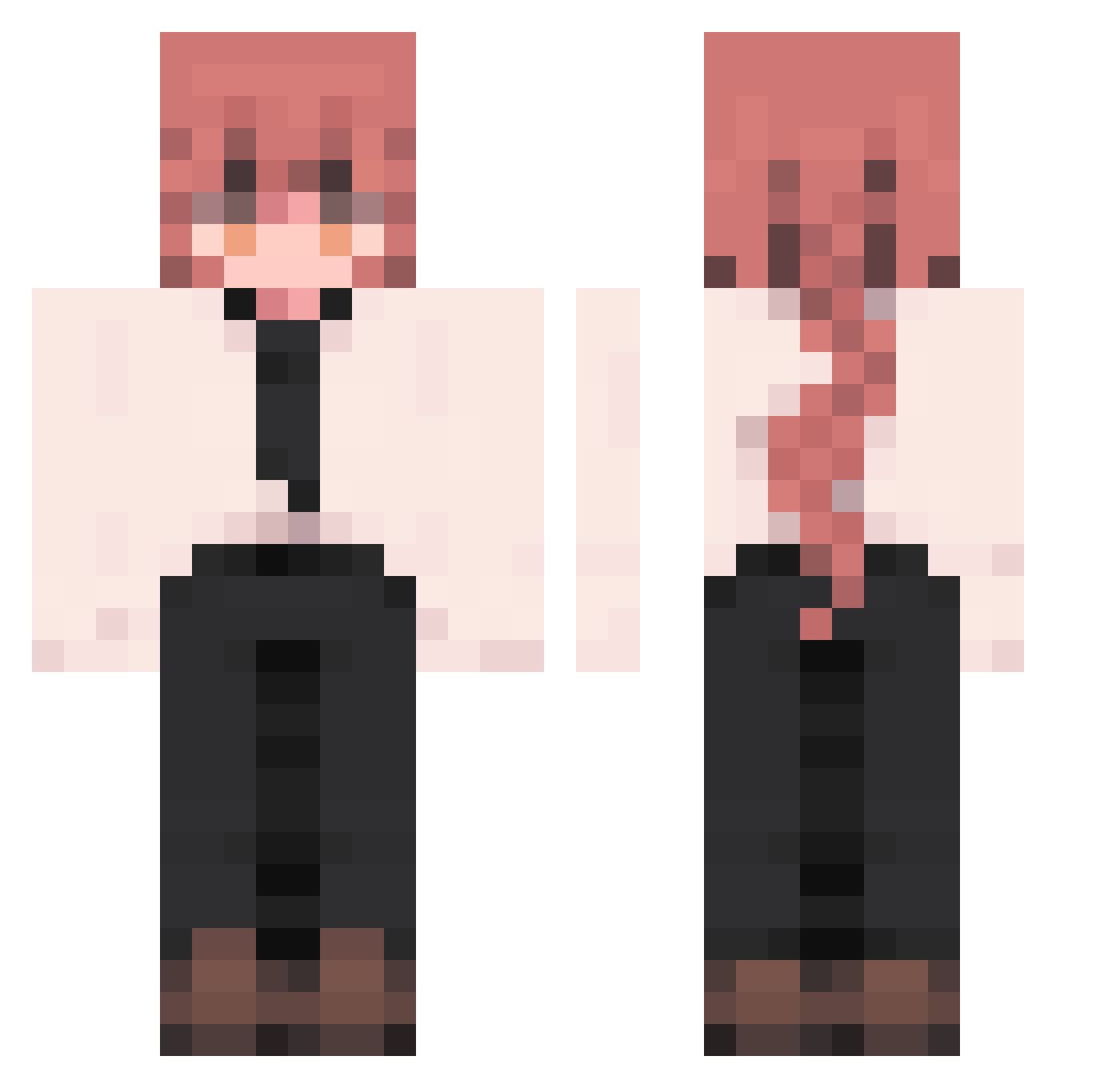 itzz_Wikipedia Minecraft skin, front and back view