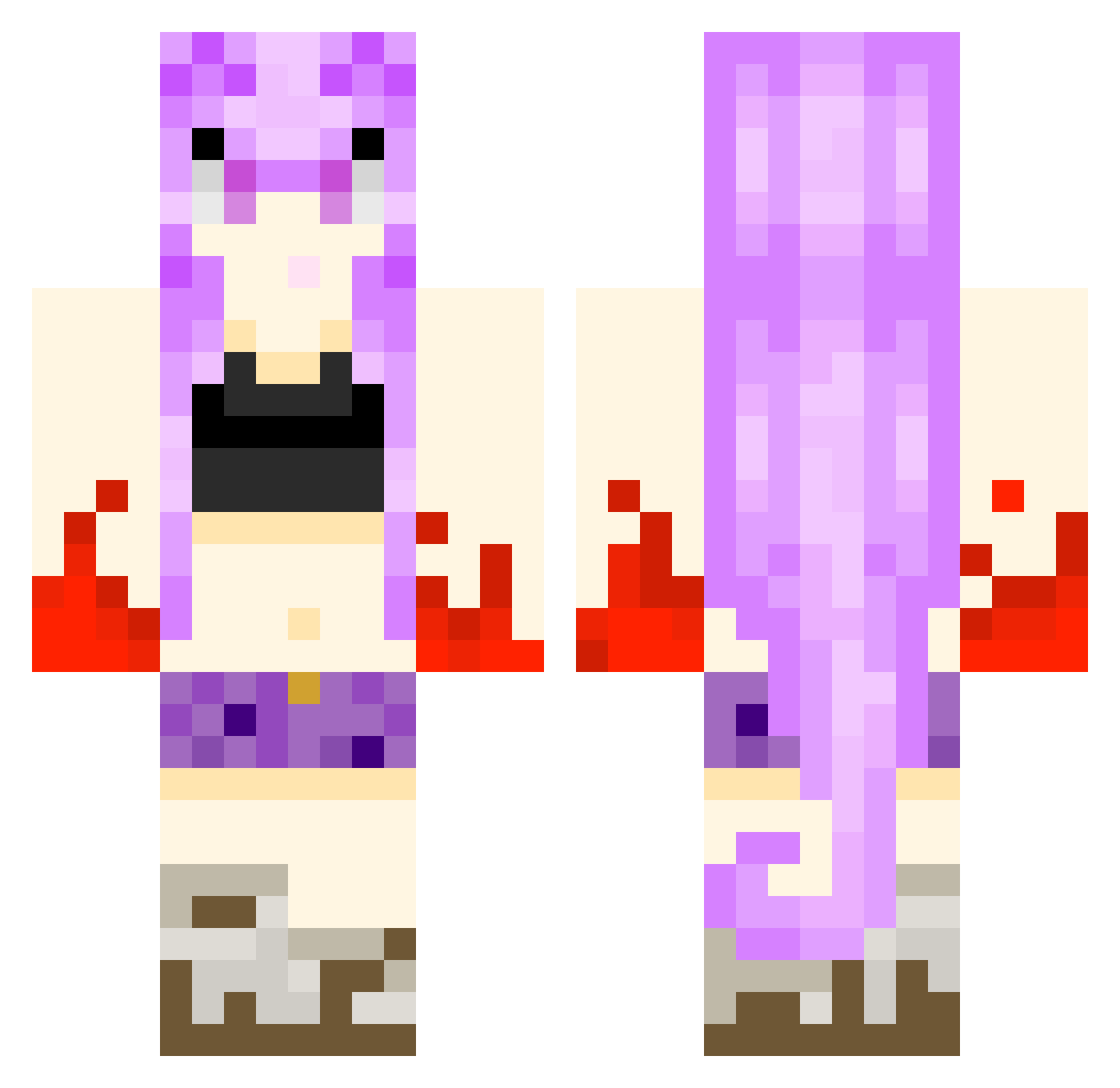 GiTom Minecraft skin, front and back view