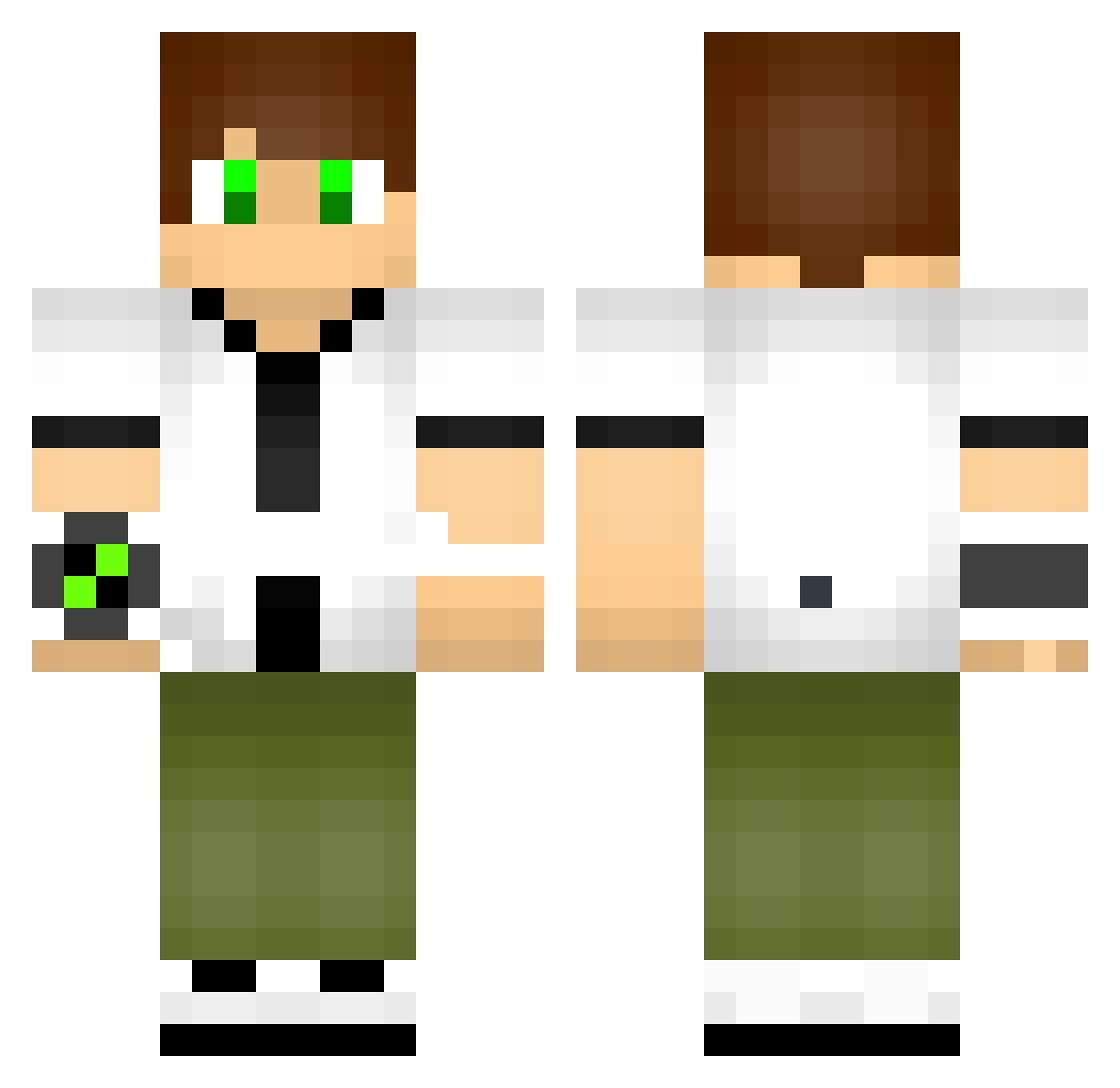 ifleug Minecraft skin, front and back view
