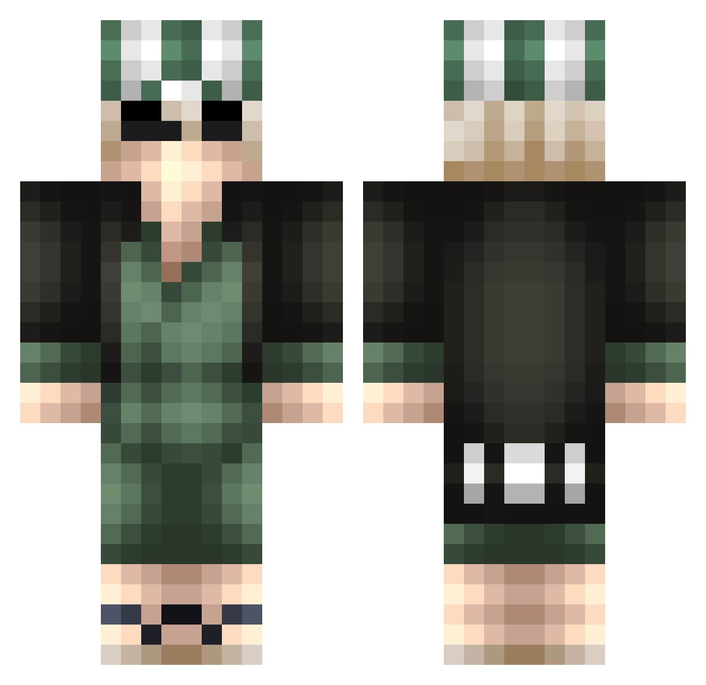 otxyXD Minecraft skin, front and back view