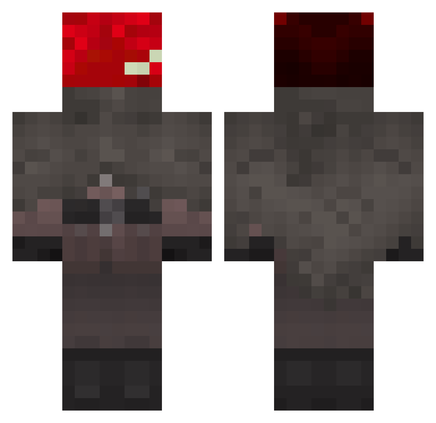 Nedil Minecraft skin, front and back view