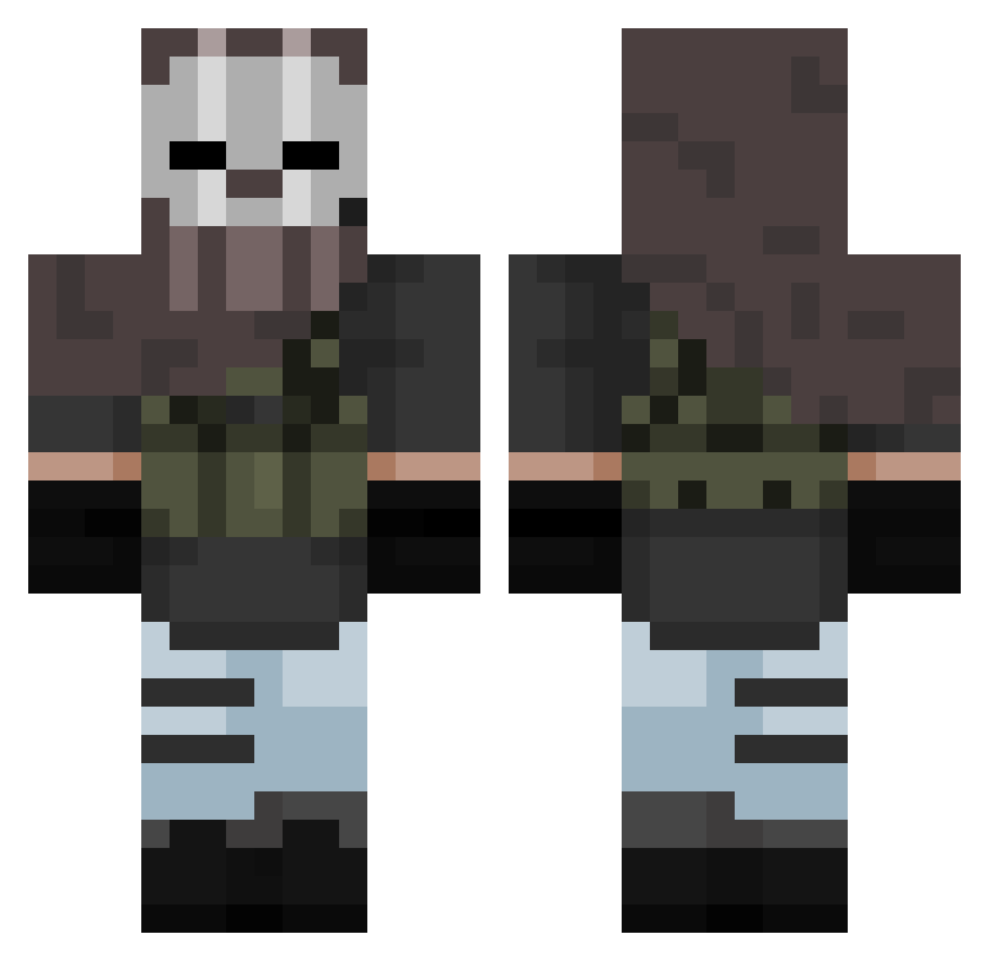 Enephonix Minecraft skin, front and back view