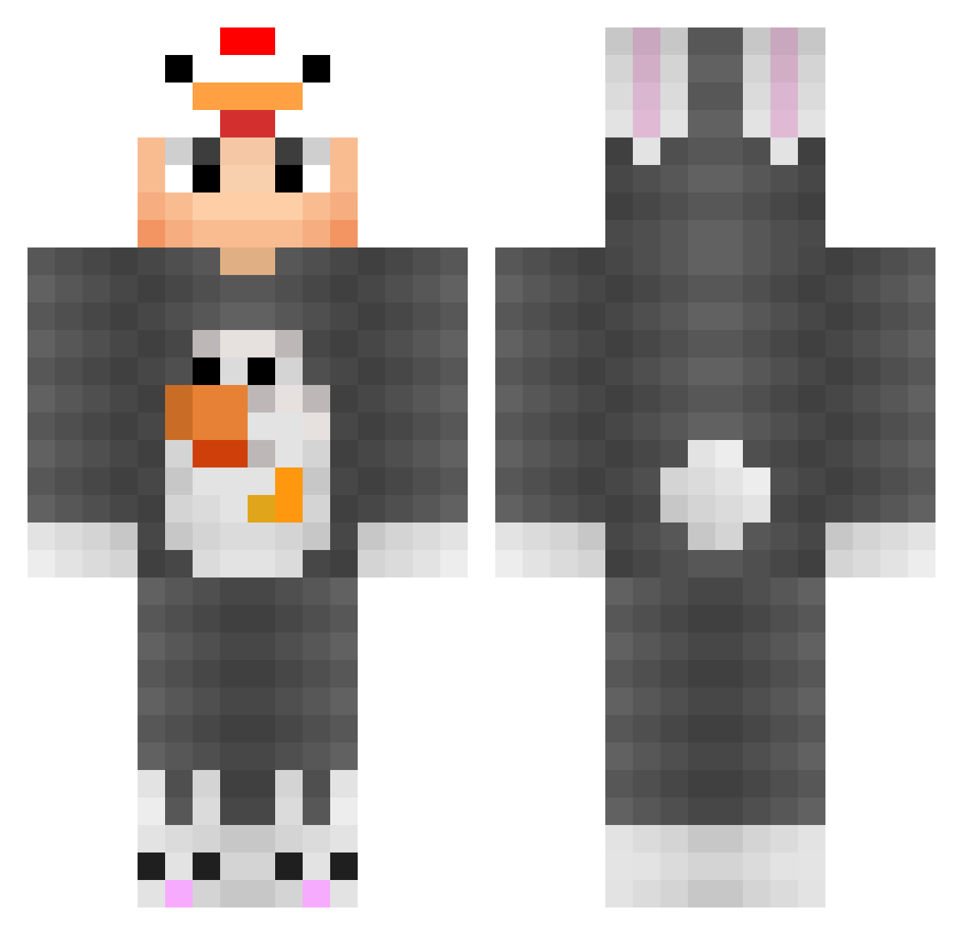 MiniEr Minecraft skin, front and back view