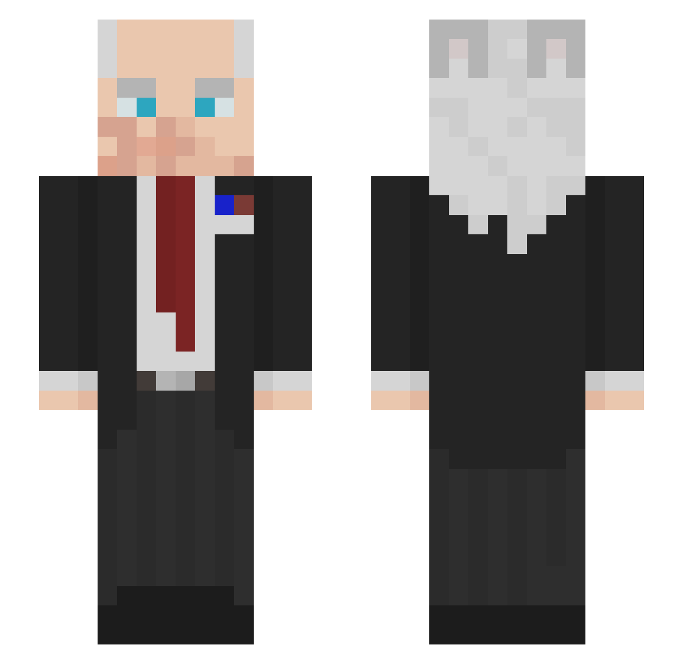 Mariohappyface Minecraft skin, front and back view
