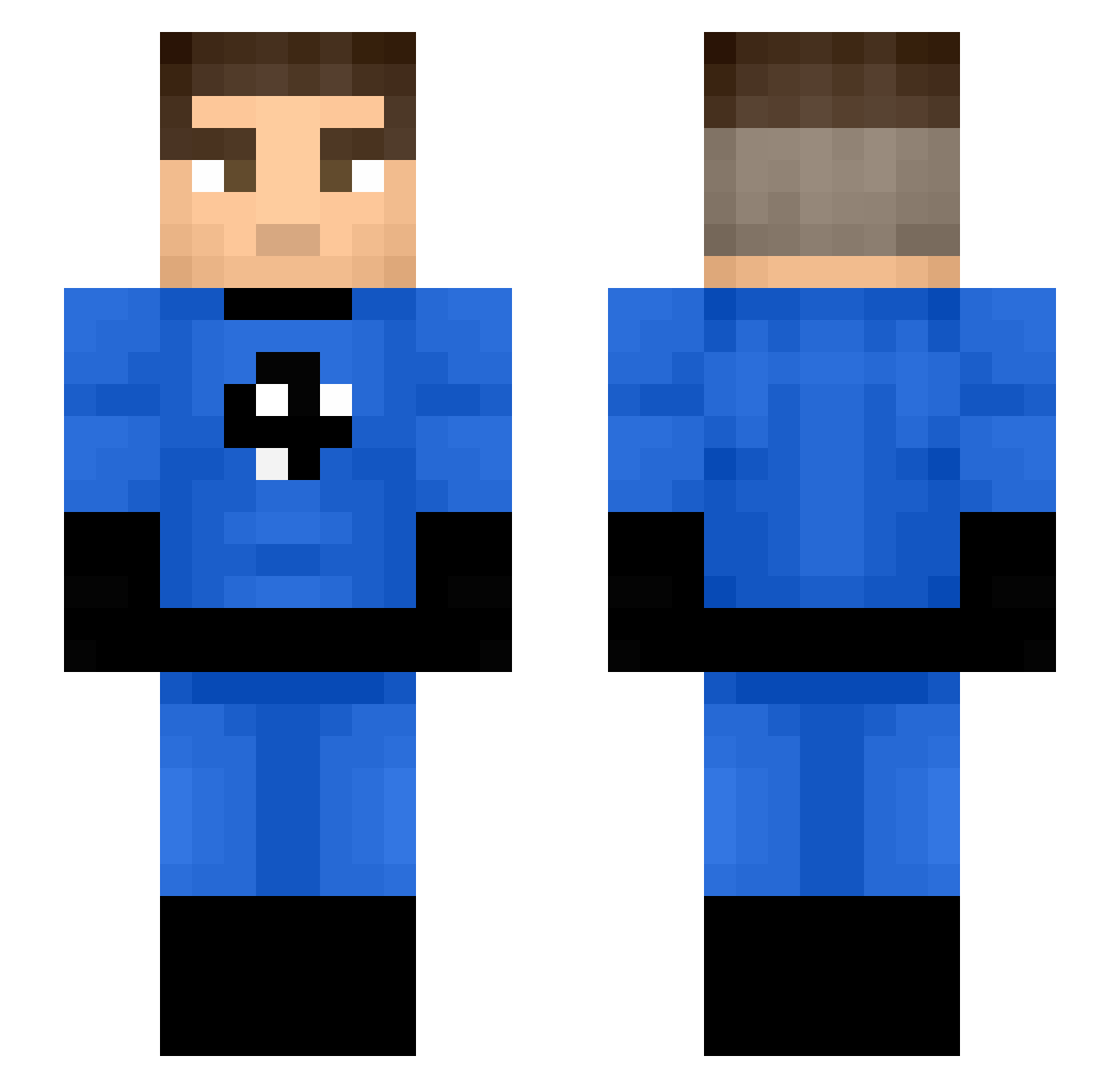 Eshbean Minecraft skin, front and back view
