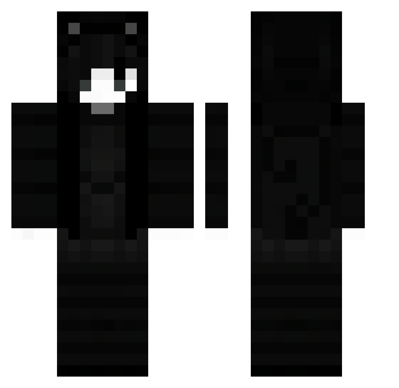 meowfey Minecraft skin, front and back view
