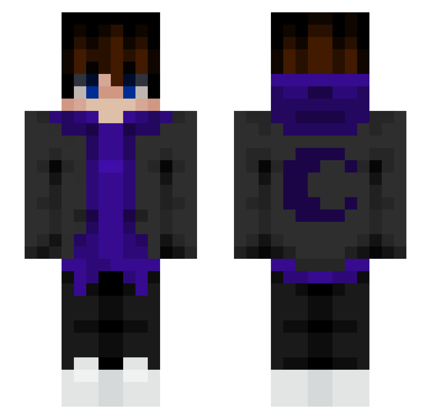 Mxxnlit Minecraft skin, front and back view
