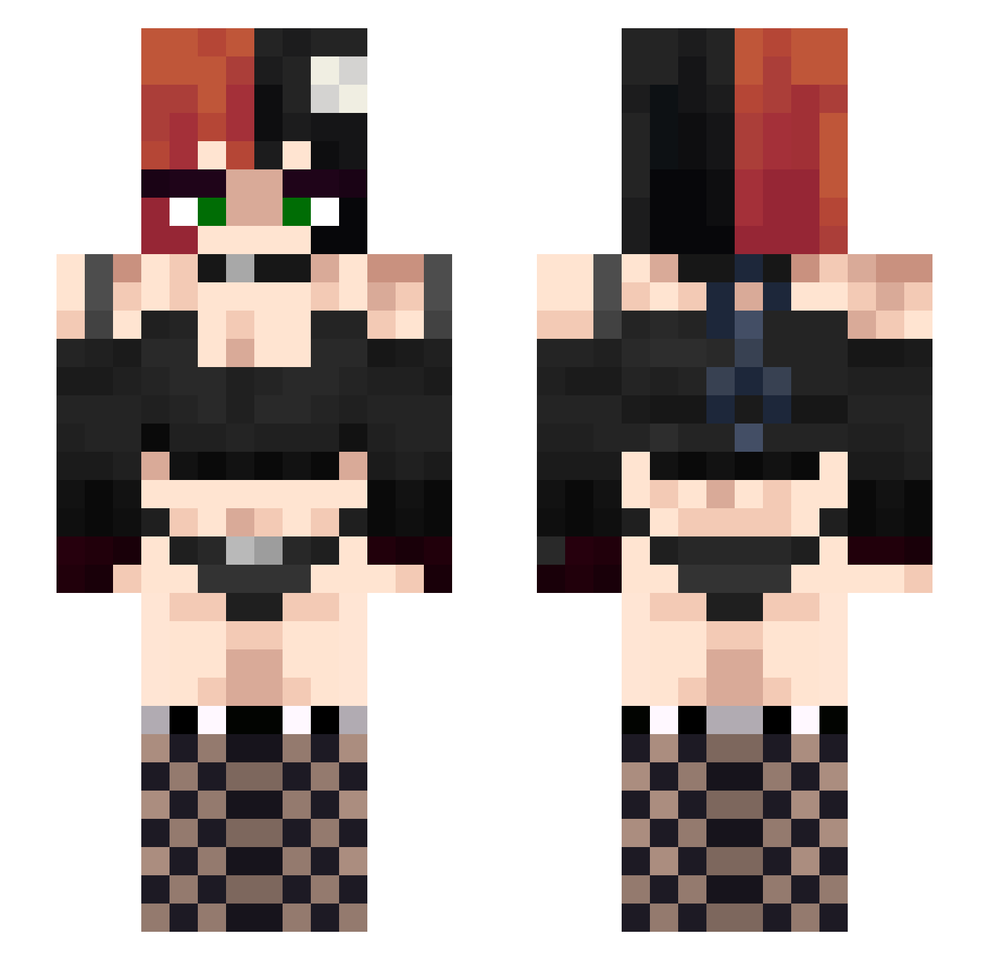 ShameShock Minecraft skin, front and back view