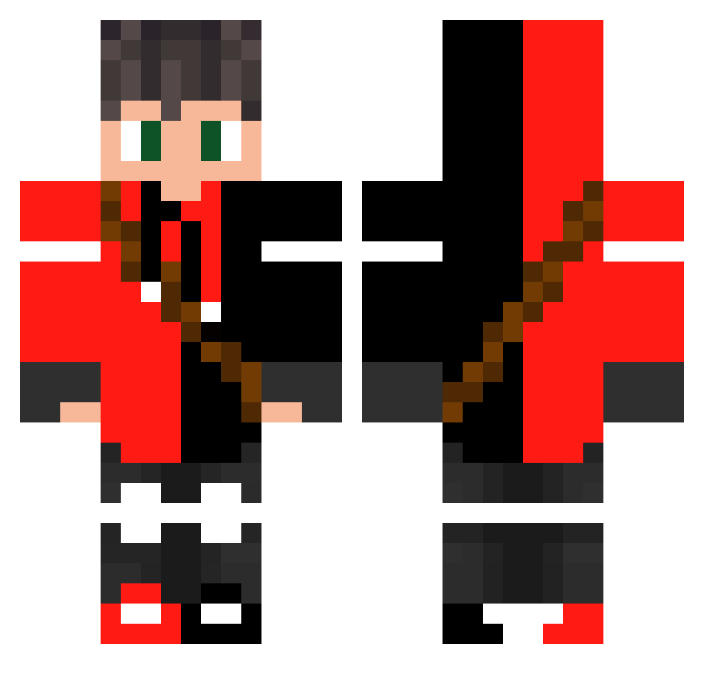 Mynamejeff52 Minecraft skin, front and back view