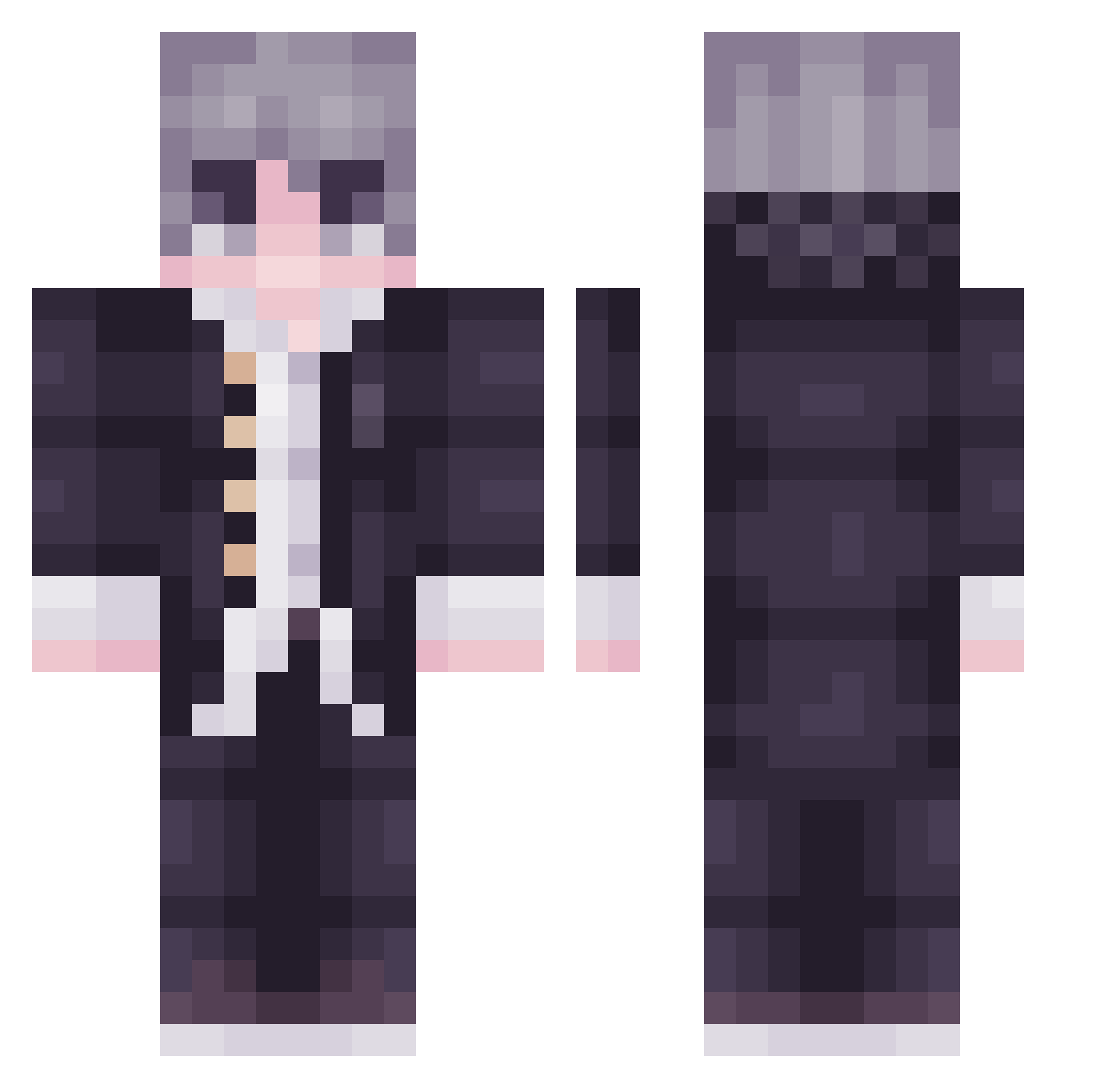 lyfto Minecraft skin, front and back view