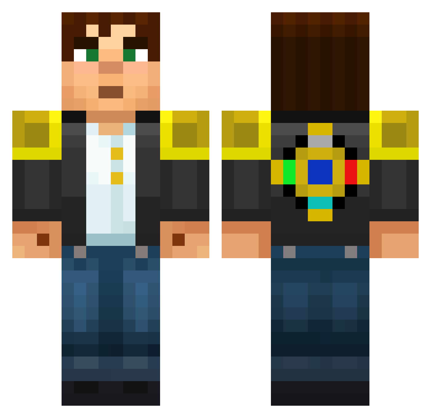 Shiroio Minecraft skin, front and back view
