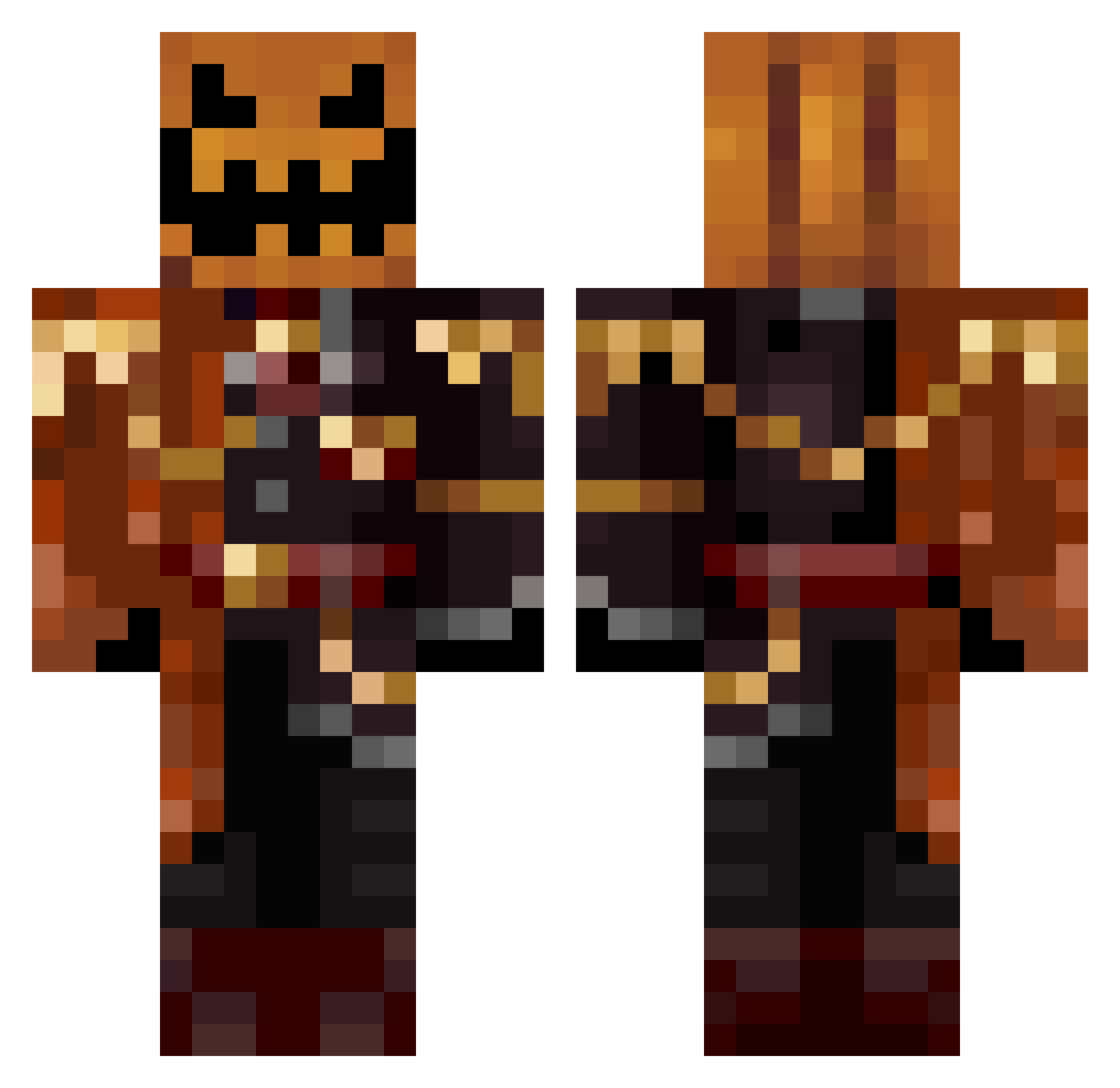 LikeMike3008 Minecraft skin, front and back view