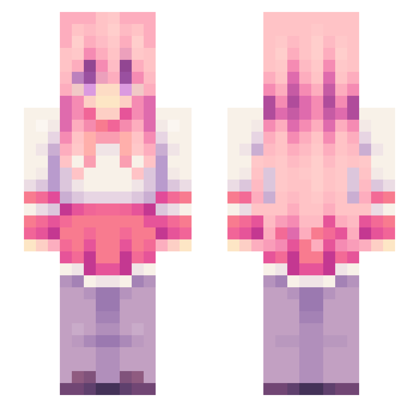 P1eceOfHam Minecraft skin, front and back view
