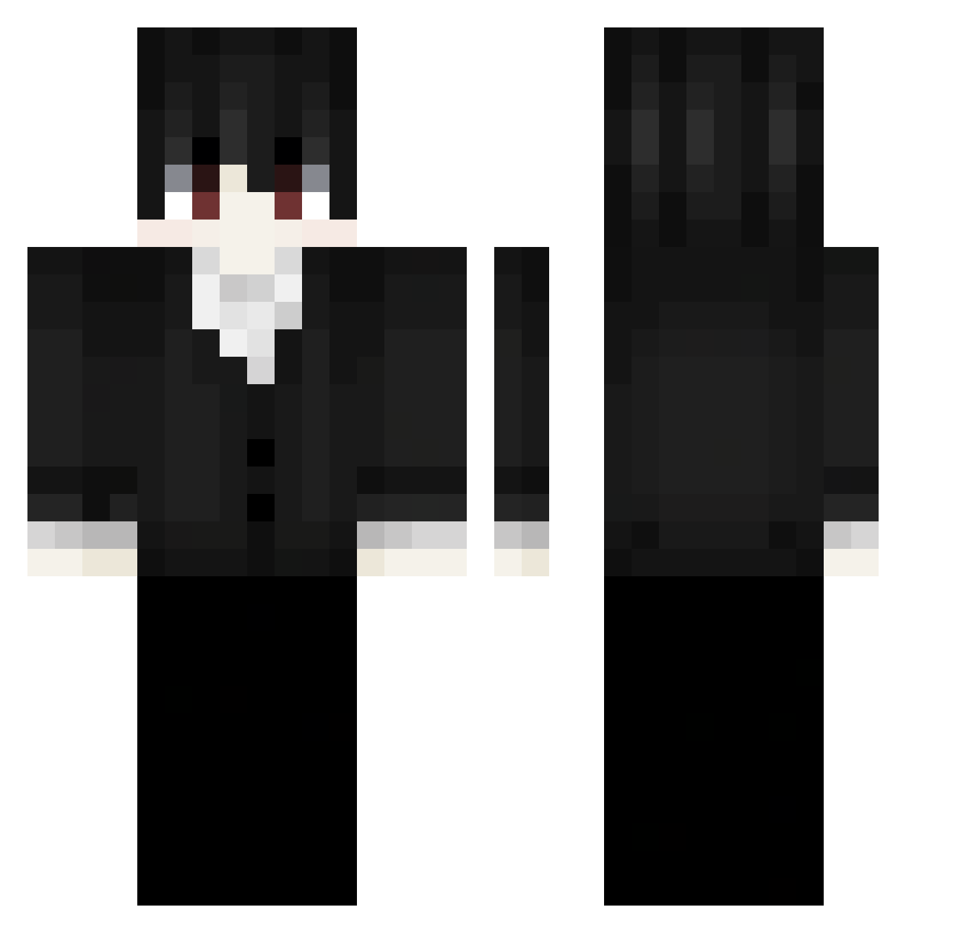 mykrx Minecraft skin, front and back view