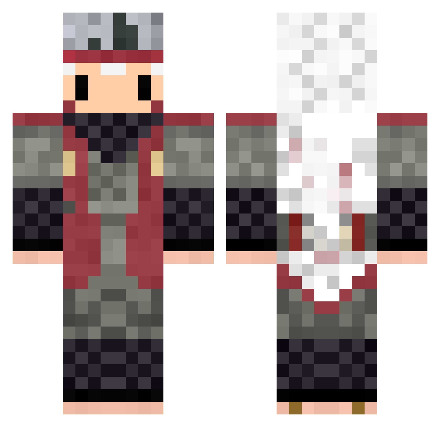Raffs7 Minecraft skin, front and back view
