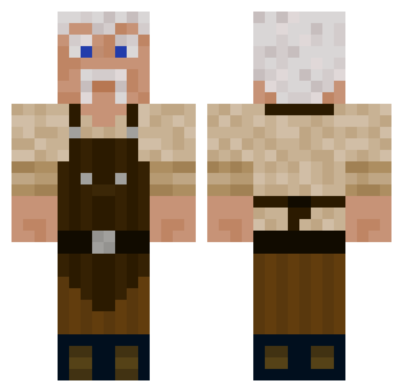 GolemTv1223 Minecraft skin, front and back view