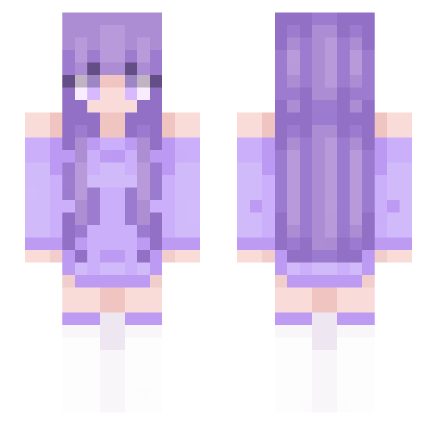 Pengwius Minecraft skin, front and back view