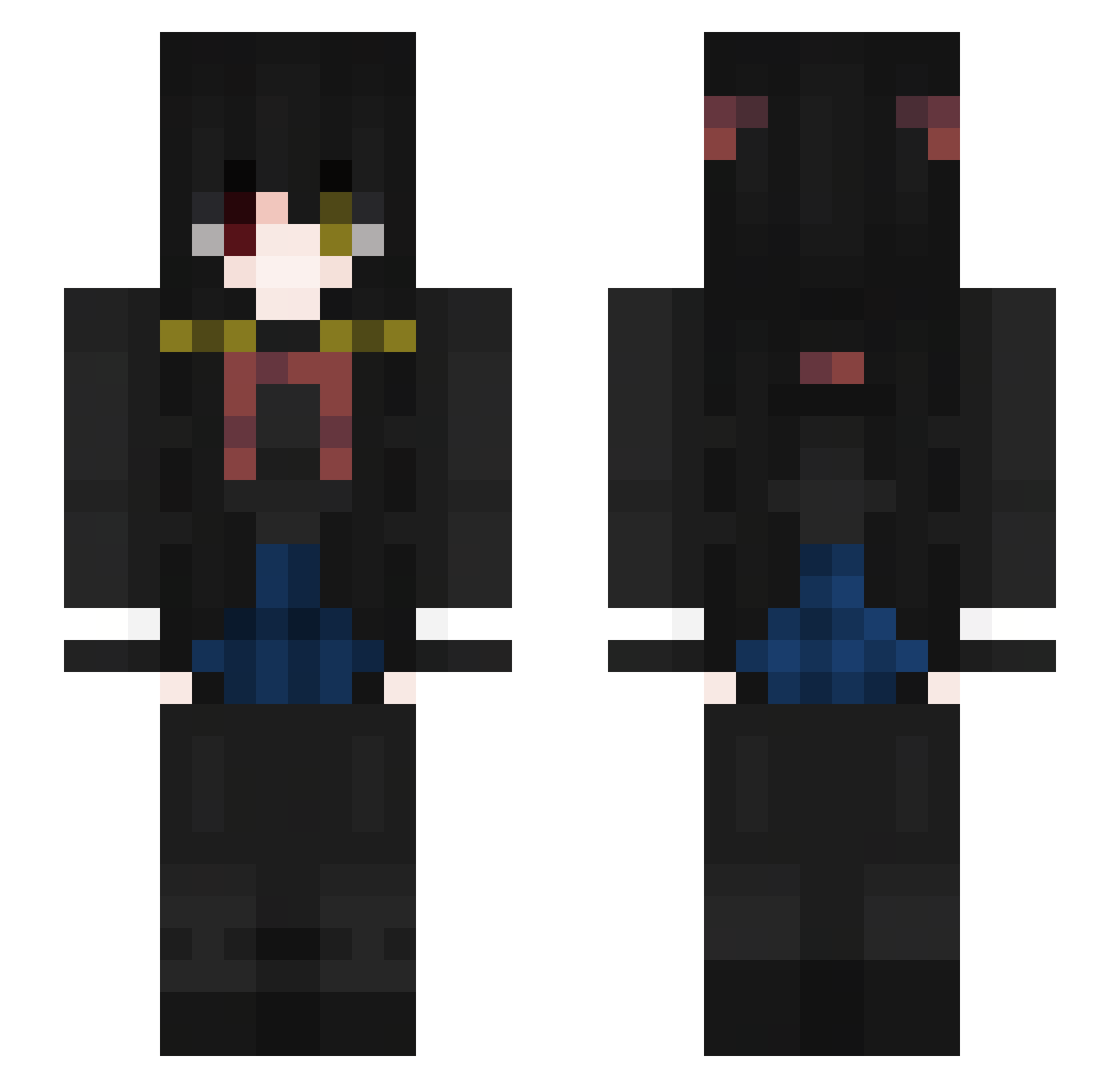 emo4ka777 Minecraft skin, front and back view