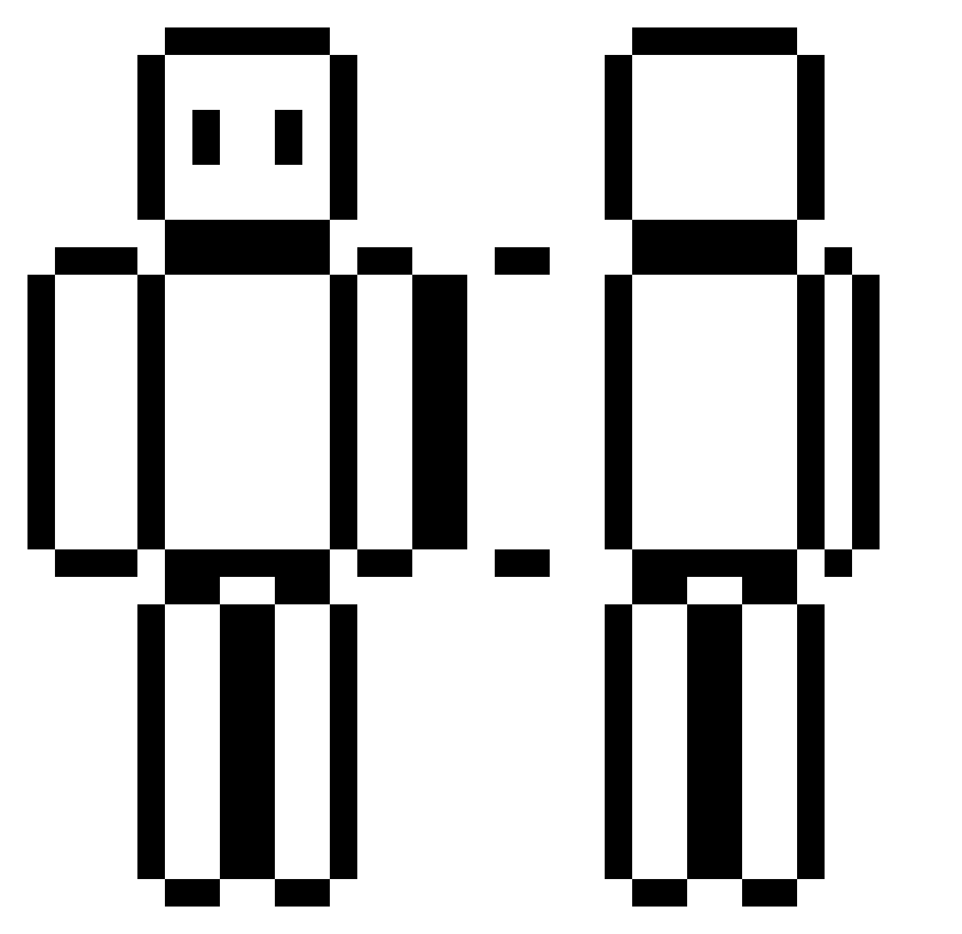 SteveShelfin Minecraft skin, front and back view