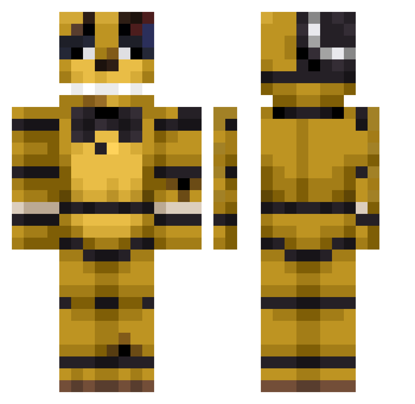 hacker2333 Minecraft skin, front and back view