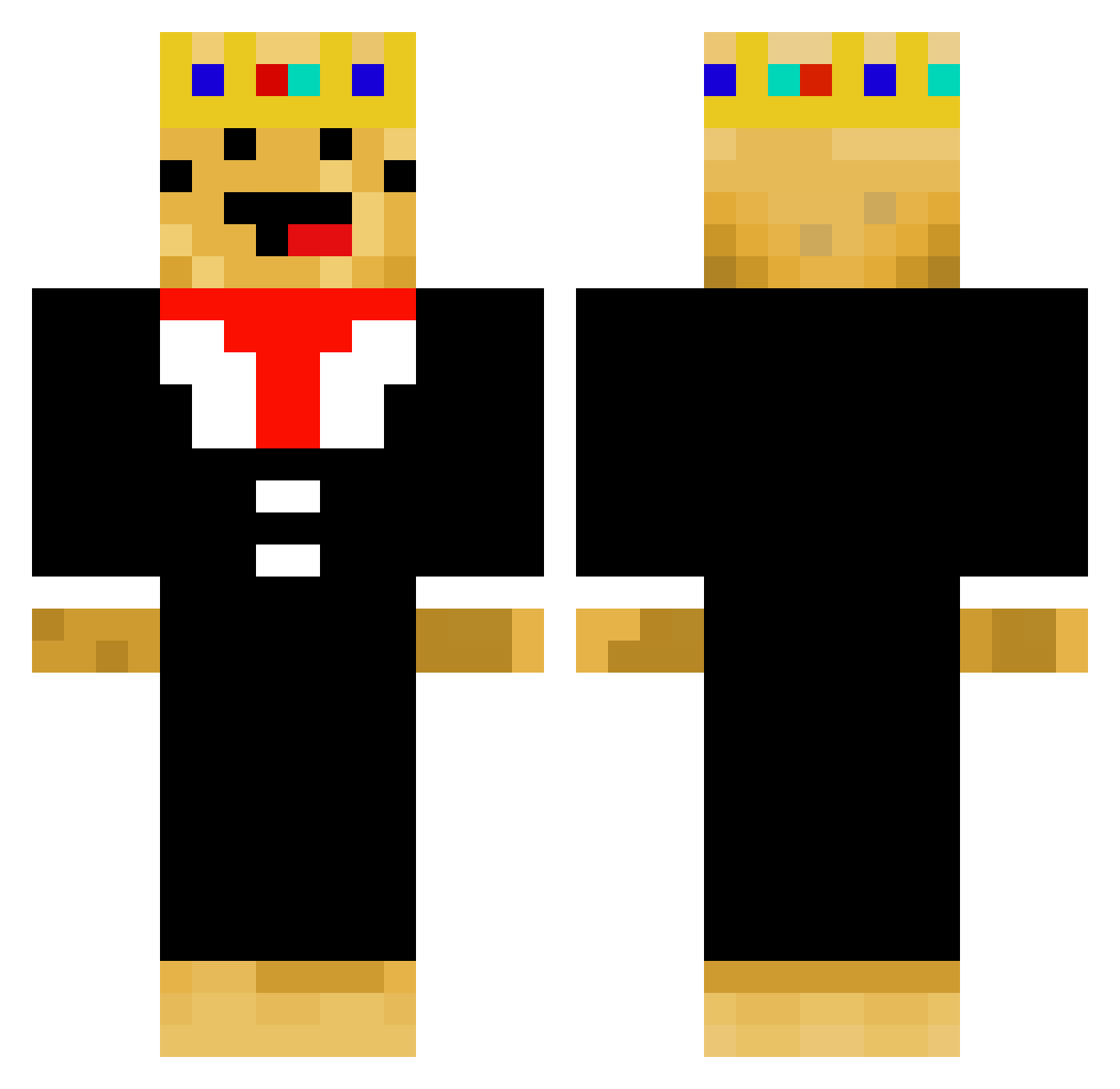 ChillPotatoMC Minecraft skin, front and back view