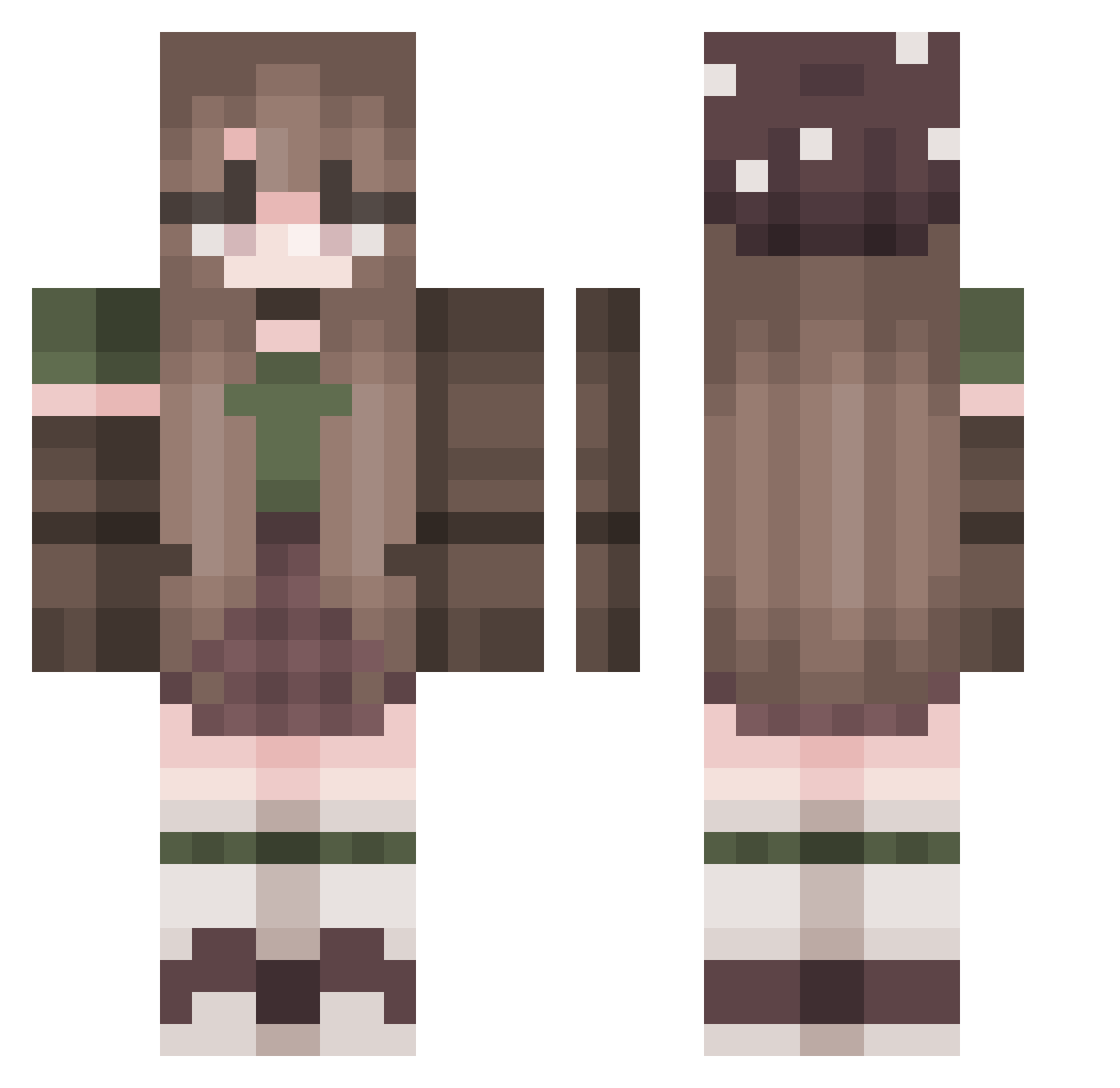Ibzen04 Minecraft skin, front and back view