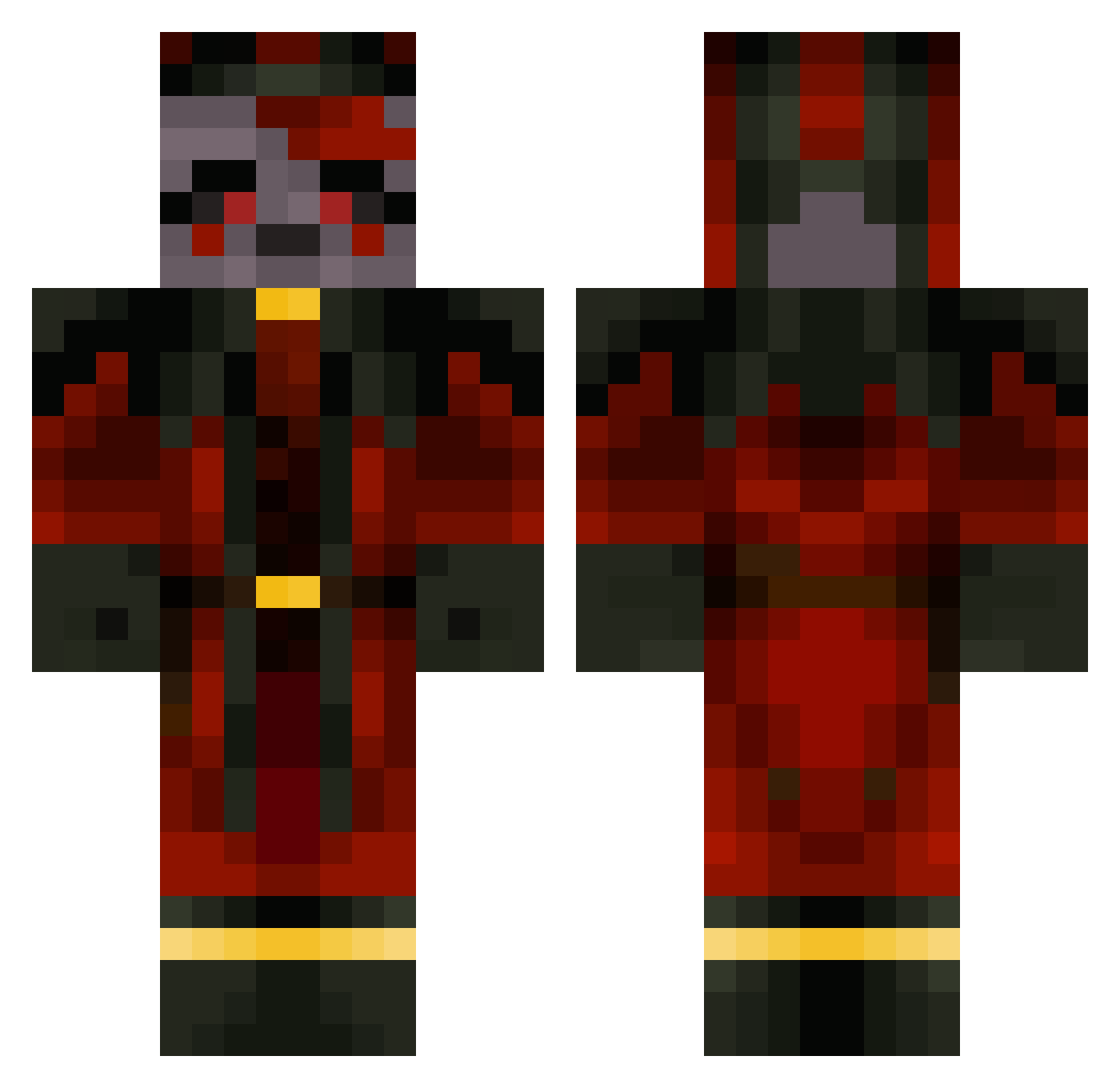 Xansoraa Minecraft skin, front and back view