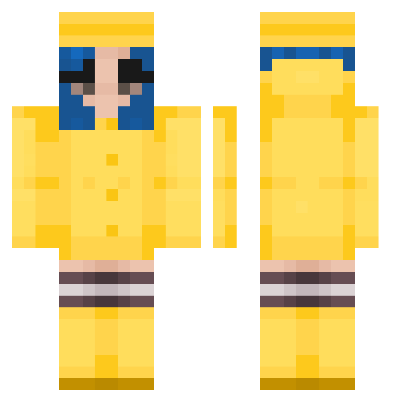 Aleoleola Minecraft skin, front and back view