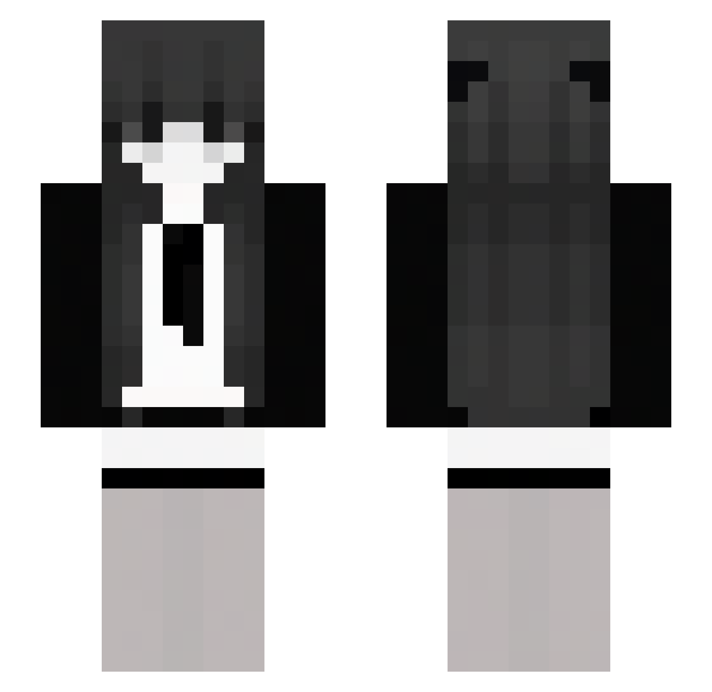 r1zr Minecraft skin, front and back view