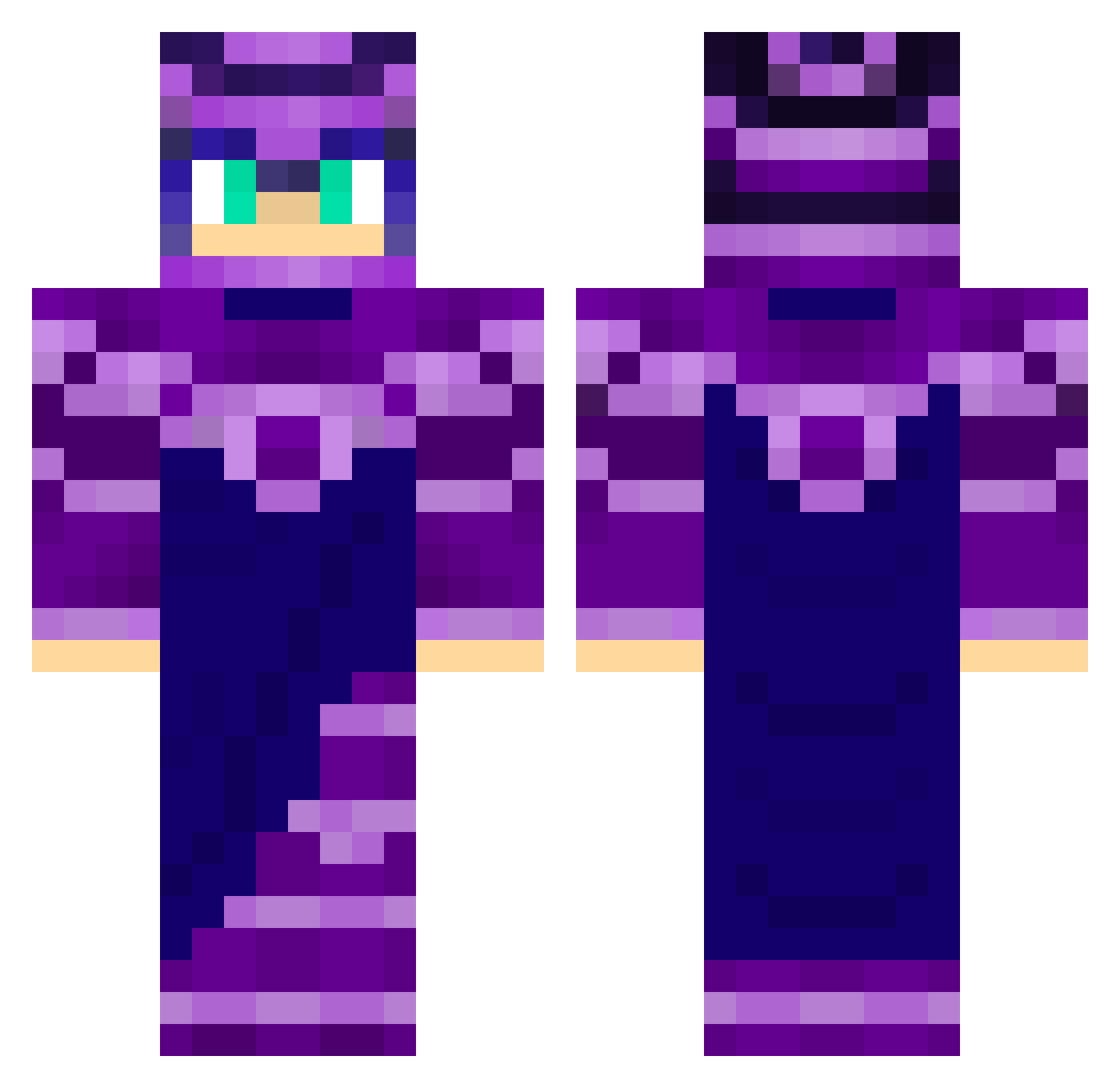 Chimp_18 Minecraft skin, front and back view