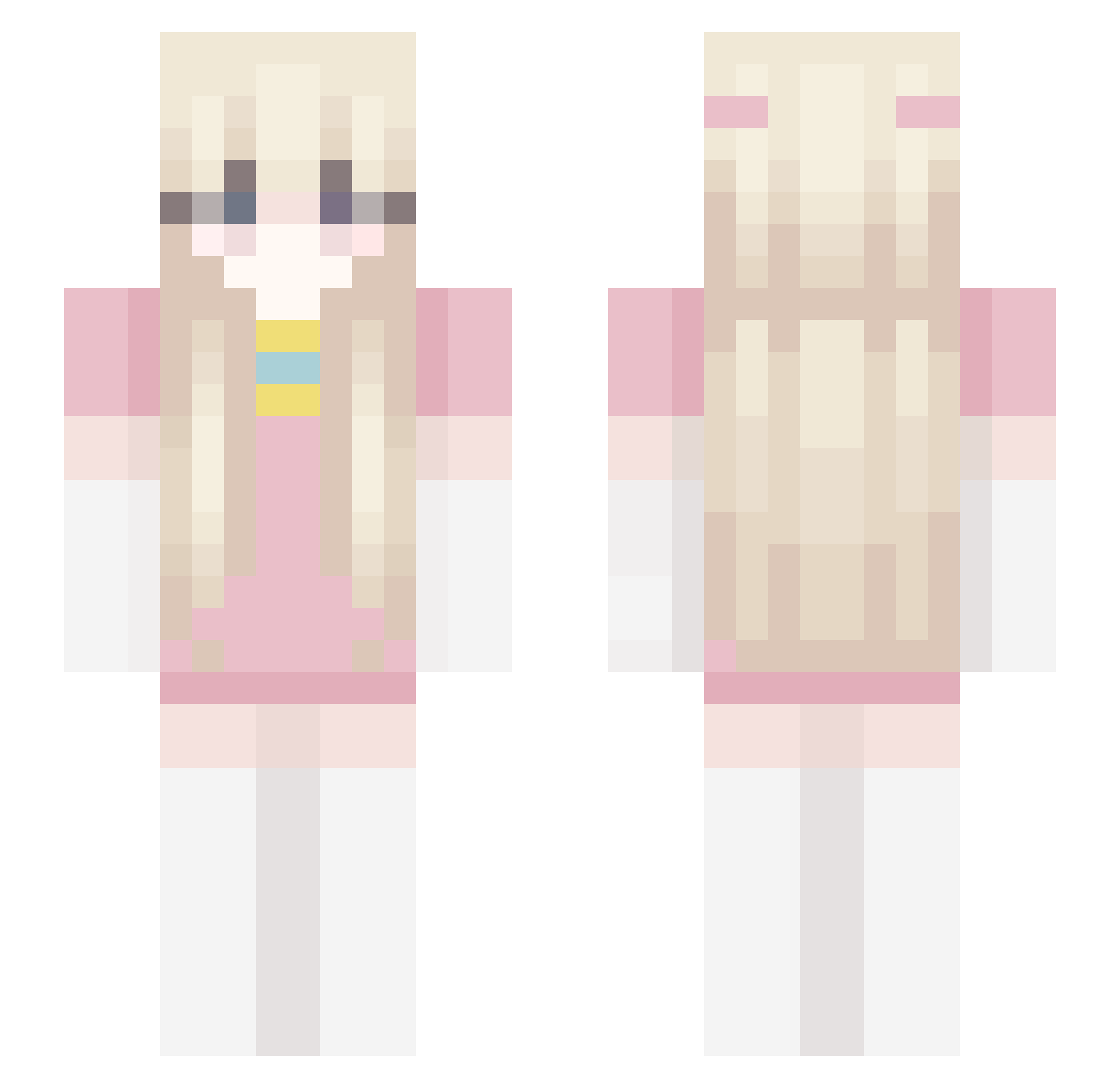 Pwepsi Minecraft skin, front and back view