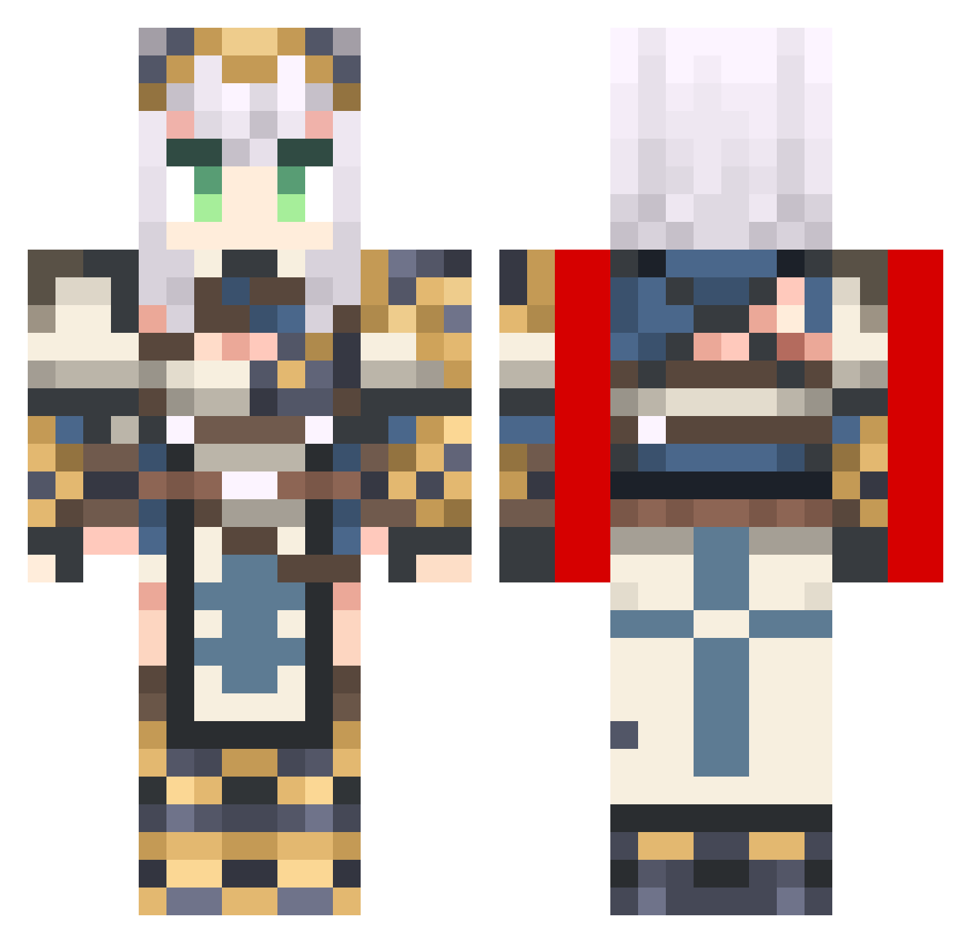 Abbot Minecraft skin, front and back view