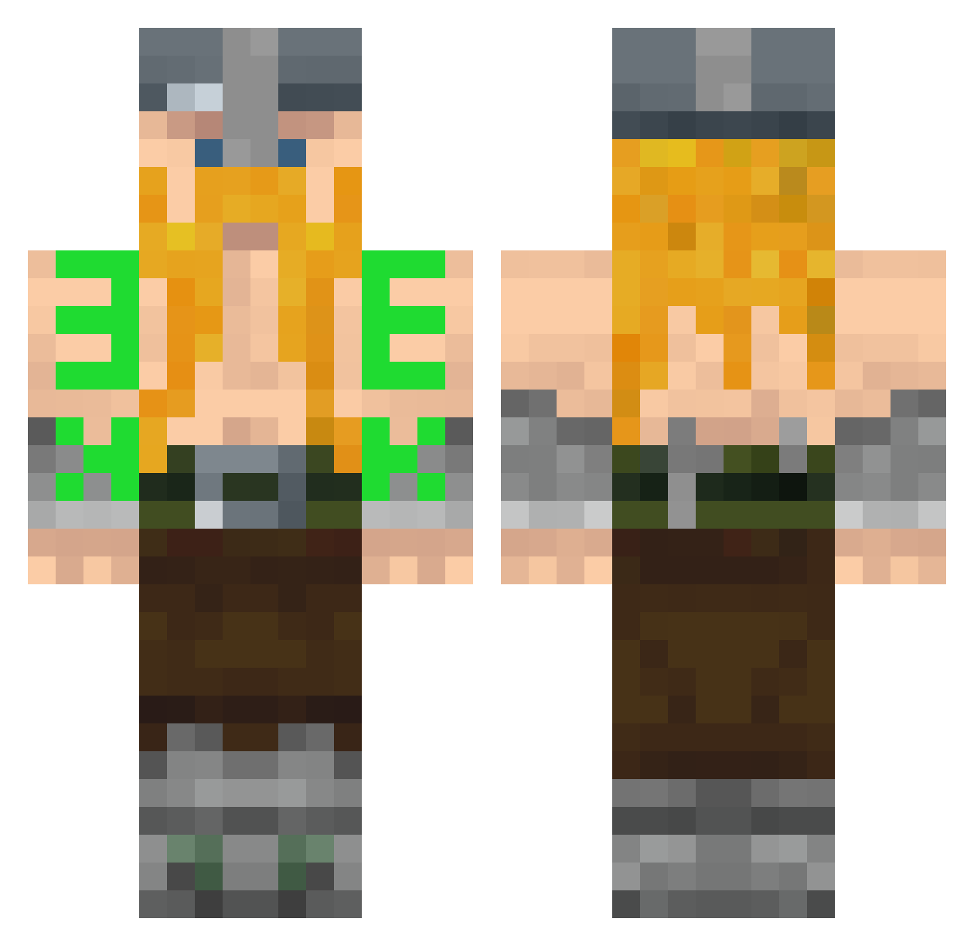 Zteiner Minecraft skin, front and back view