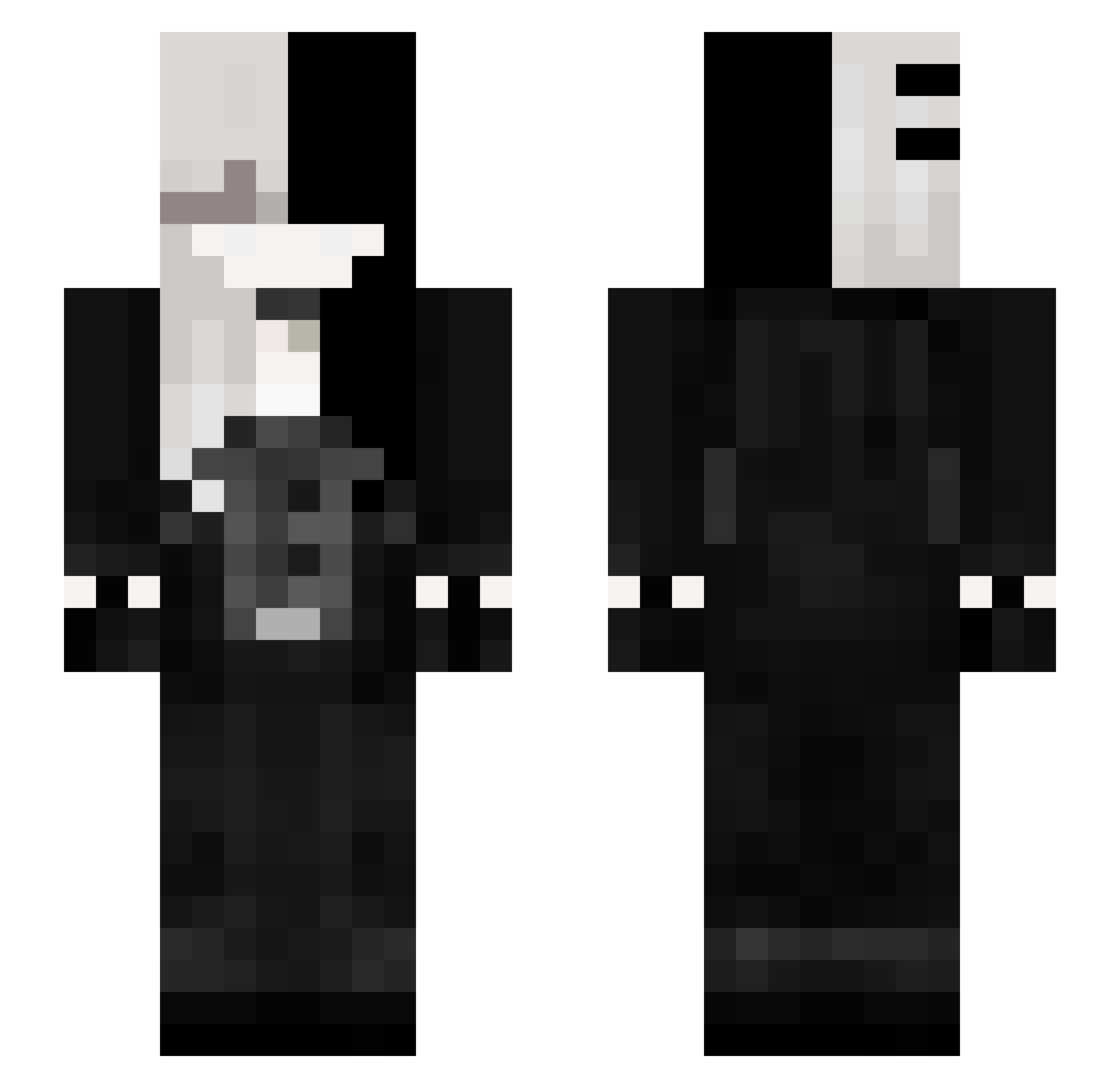 Inpat777 Minecraft skin, front and back view